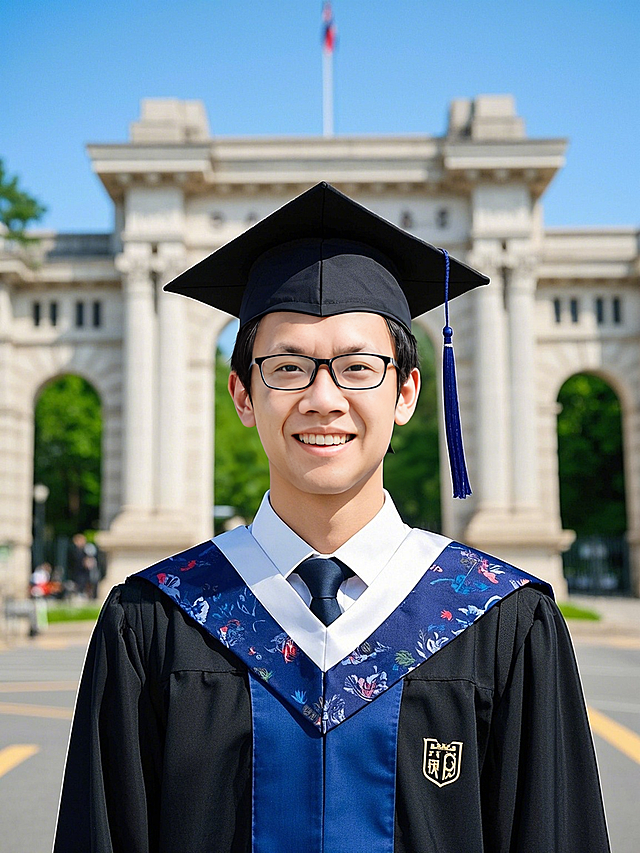 毕业季，穿学士服的出来了