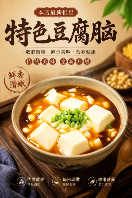 白色的豆腐脑，不要加料预览效果
