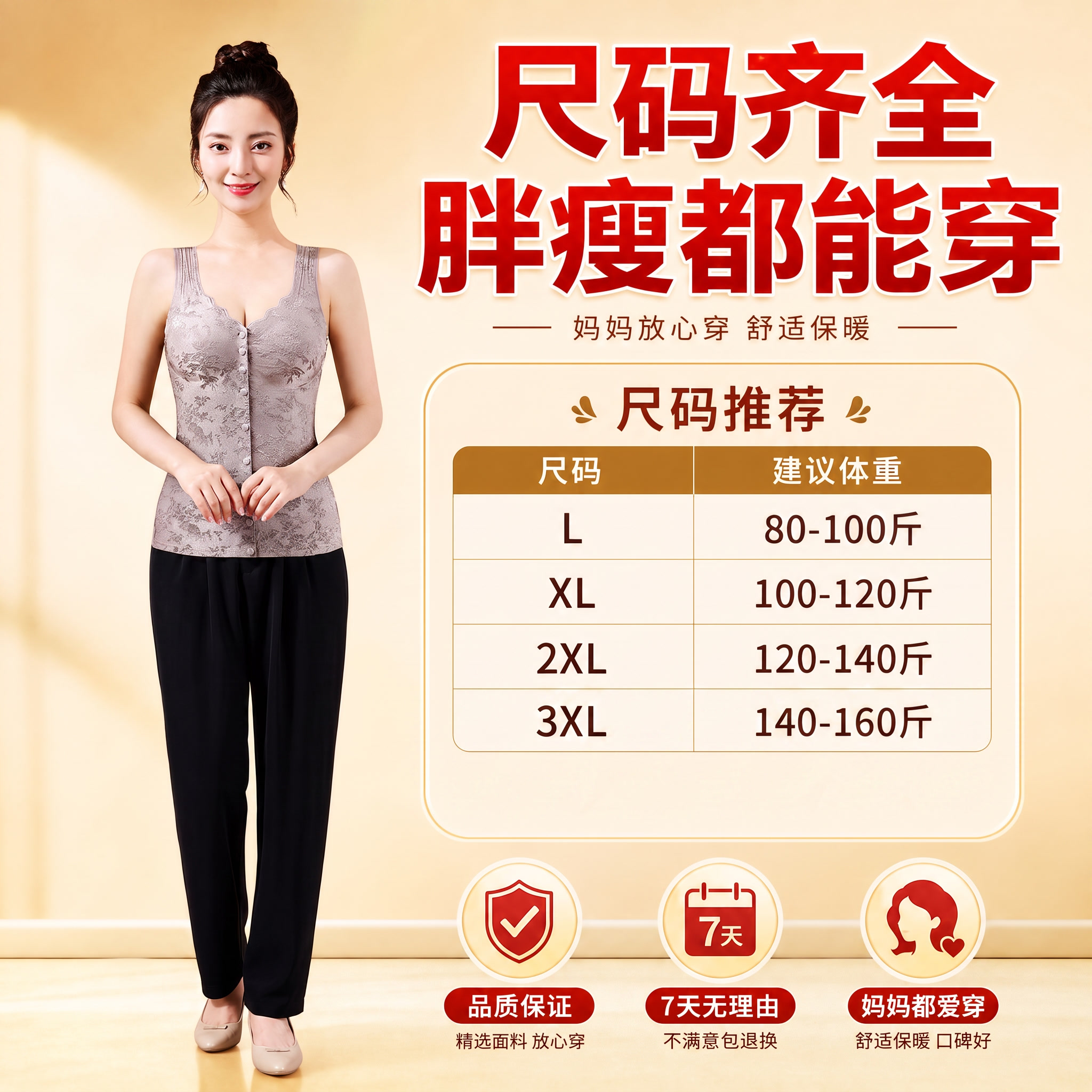 L 80-100斤 XL 100-120斤 2XL 120-1… - 图片创意预览