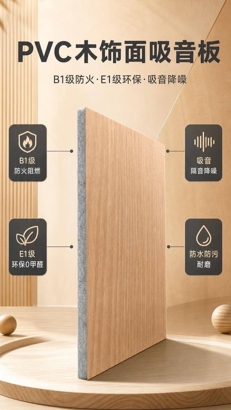 [商品] 使用【图1】斜45°展示的PVC木饰面聚酯纤维吸音板… - 图片创意预览