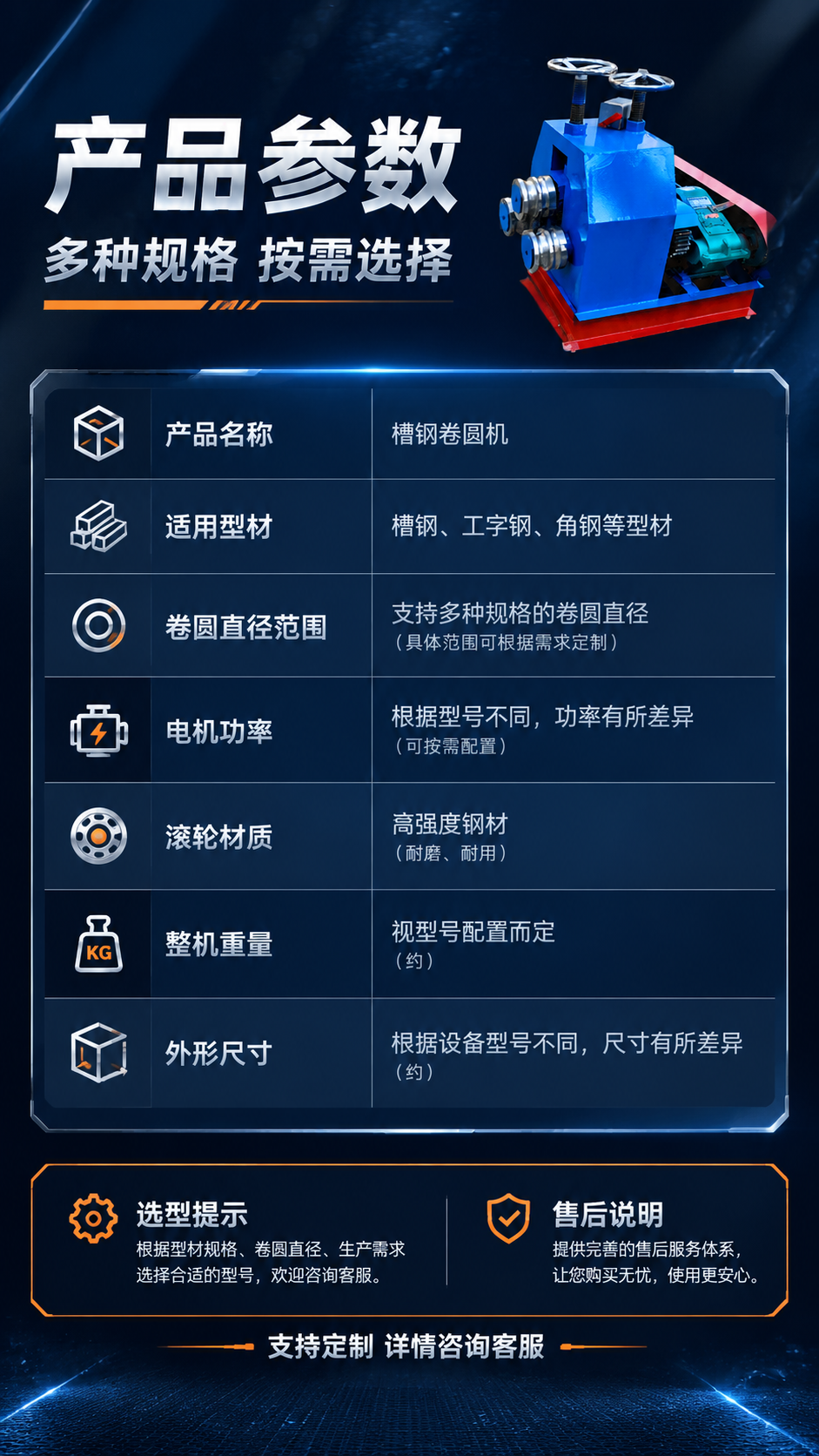[商品] 使用【图1】槽钢卷圆机；保留蓝色机身、红色底座、双调… - 图片创意预览