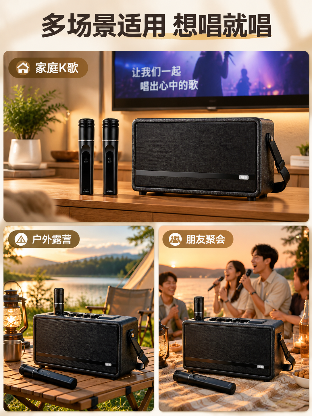 [商品] 使用【图2】闻歌W450蓝牙K歌音响；保留黑色皮革纹… - 图片创意预览