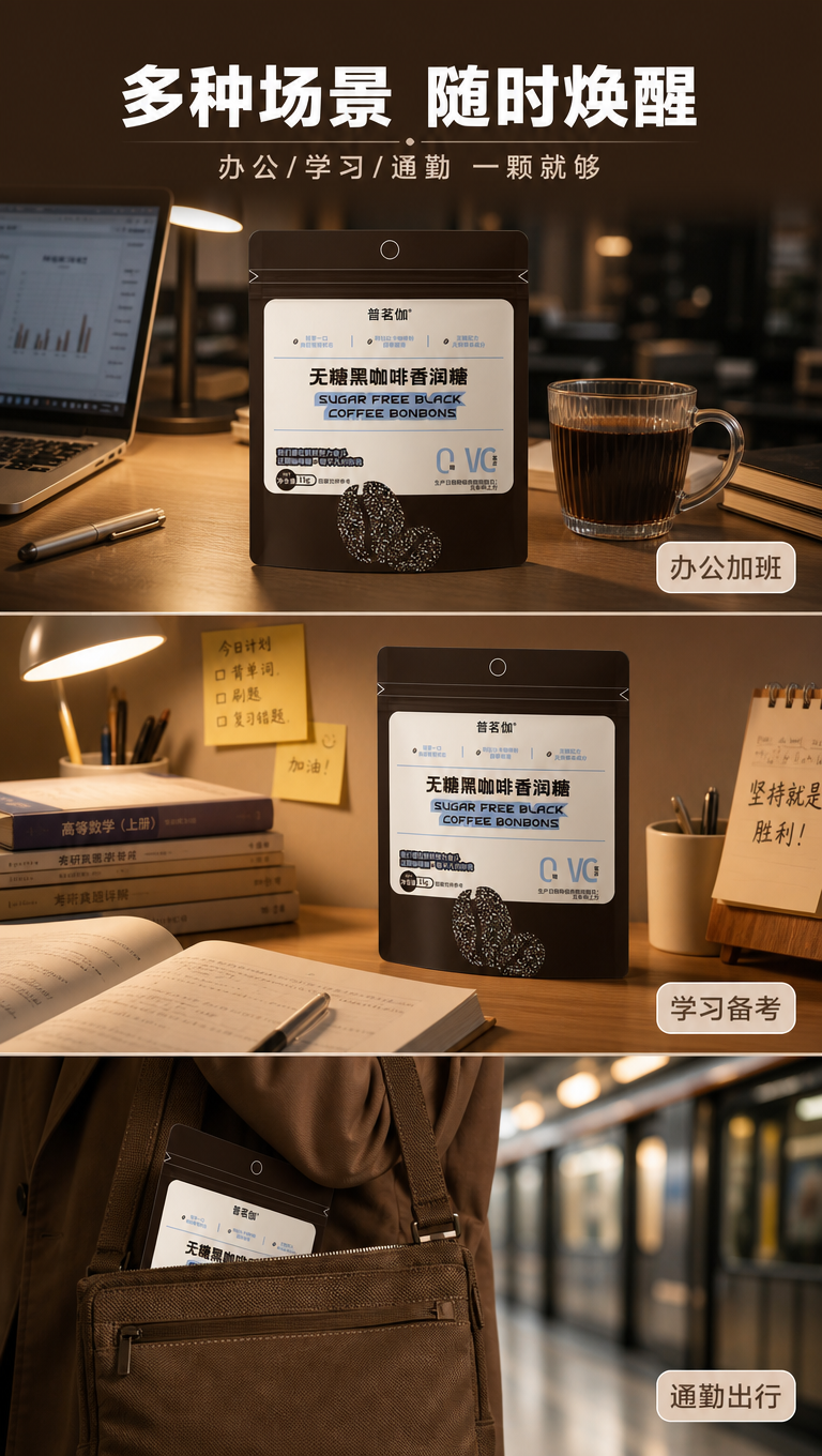 [商品] 使用【图1】普茗伽无糖黑咖啡香润糖袋装产品图；保留所… - 图片创意预览