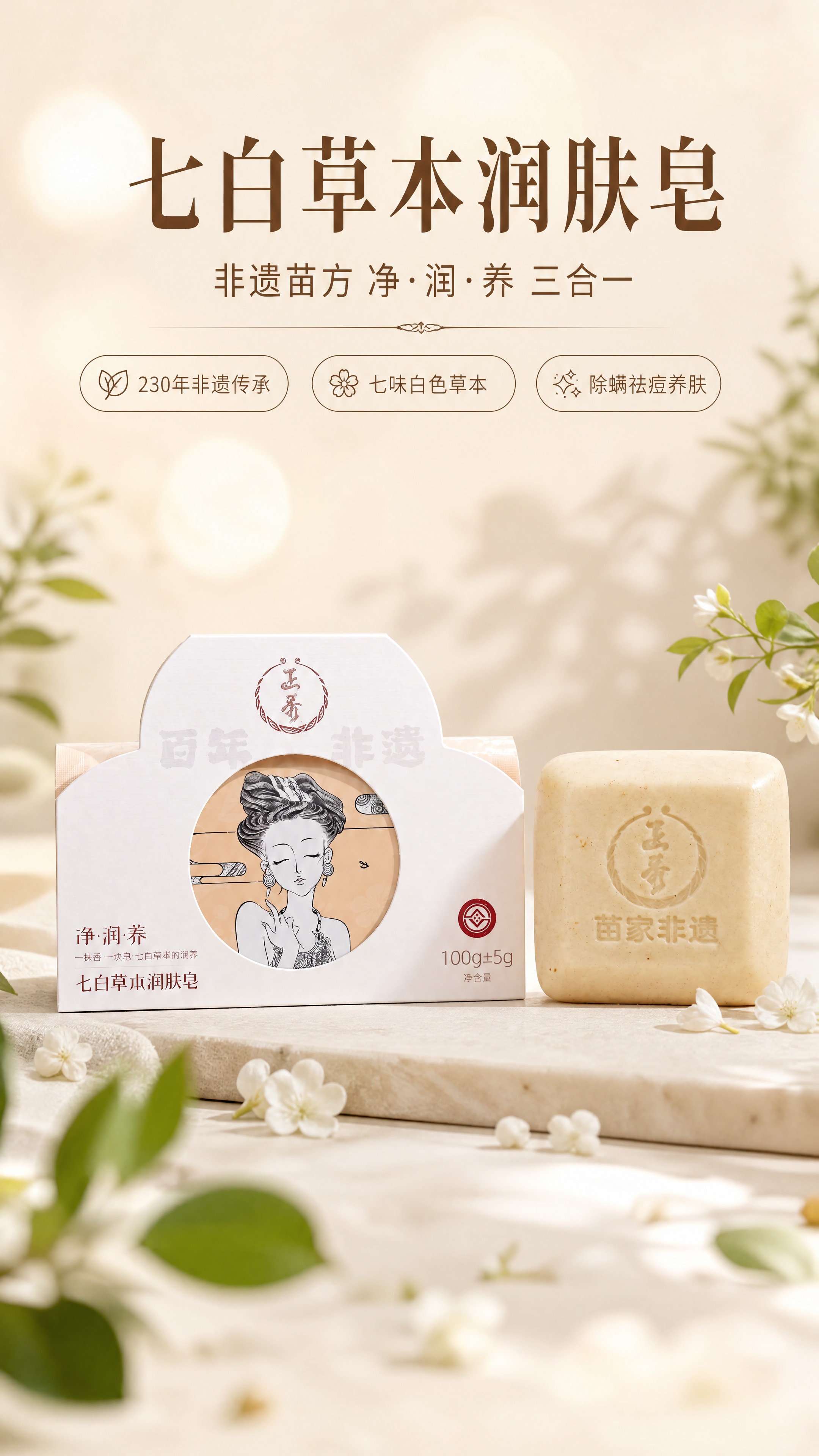 [商品] 使用【图7】正秀七白草本润肤皂产品与包装盒同框图；保… - 图片创意预览