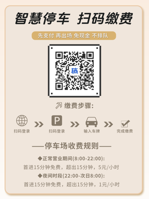 停车扫码缴费步骤科普海报预览效果