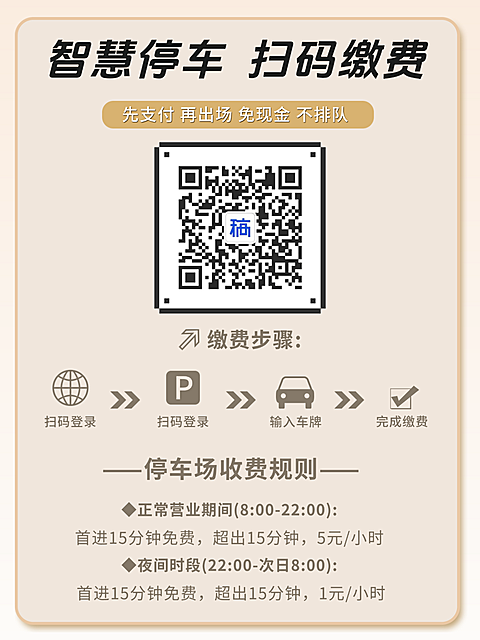 停车扫码缴费步骤科普海报