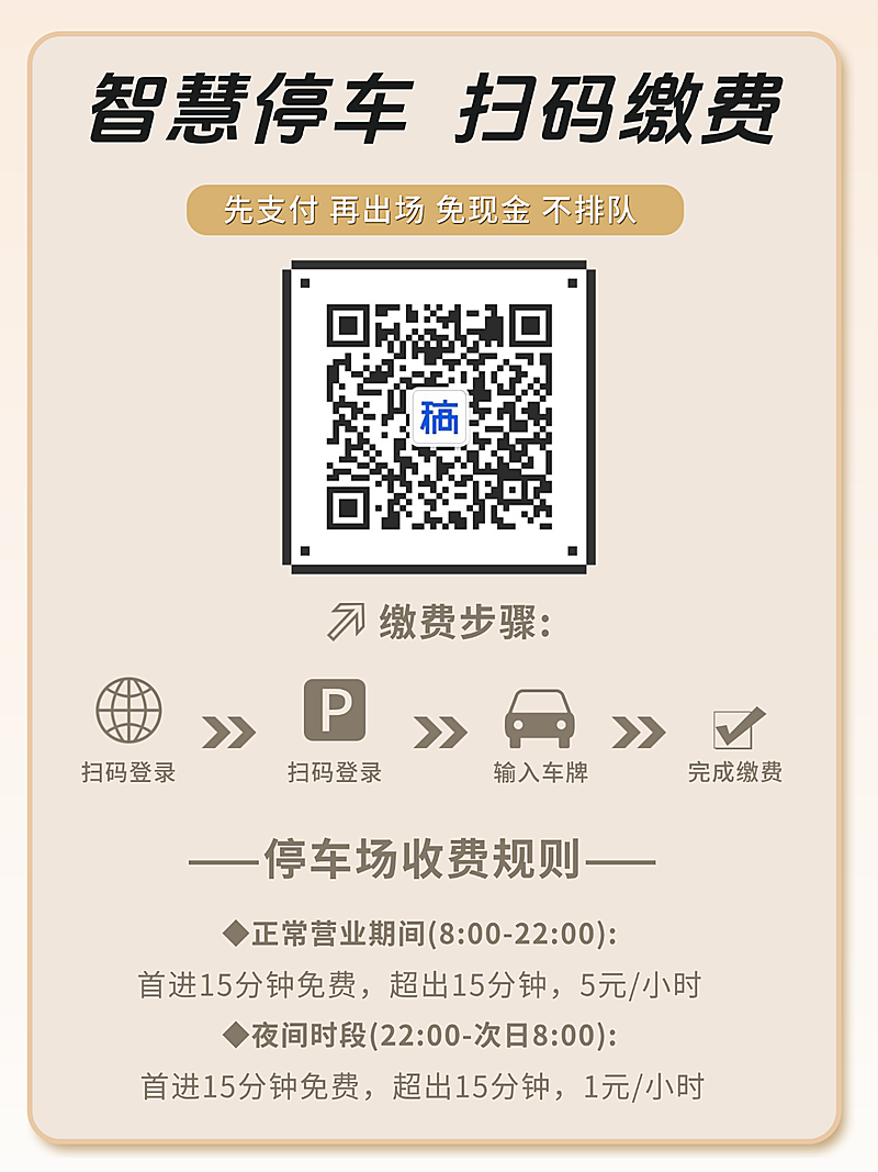 停车扫码缴费步骤科普海报