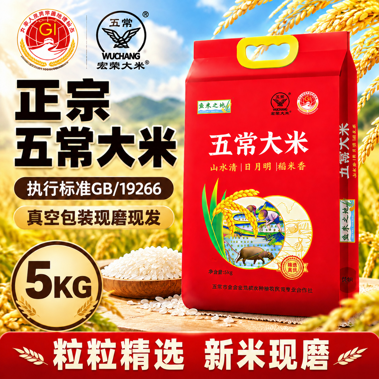 将图中所有的2.5KG改为5KG，包括左下角圆形徽章内的2.5… - 图片创意预览