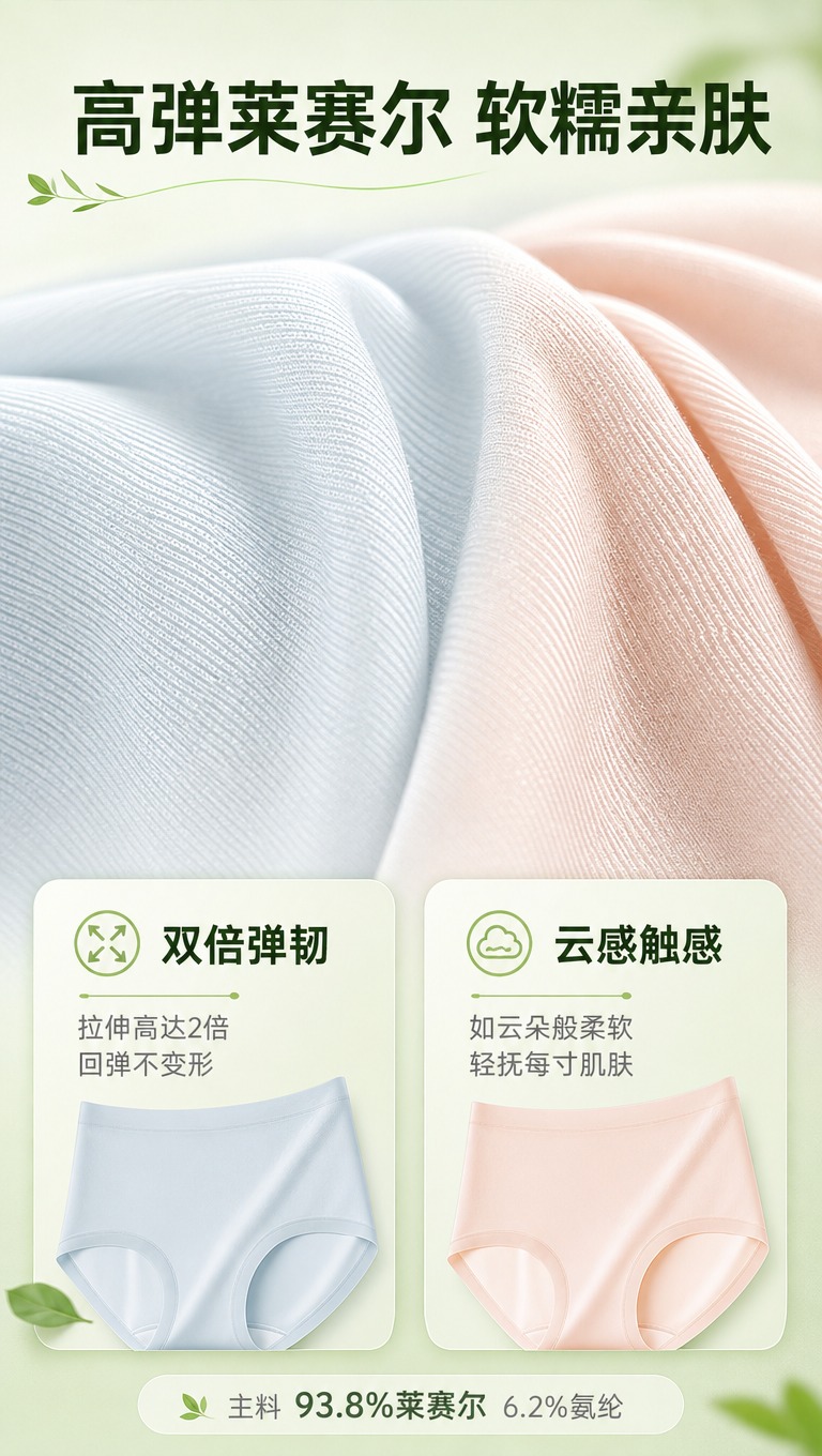 [商品] 使用【图4】【图5】高腰内裤；商品处理：保留莱赛尔丝… - 图片创意预览