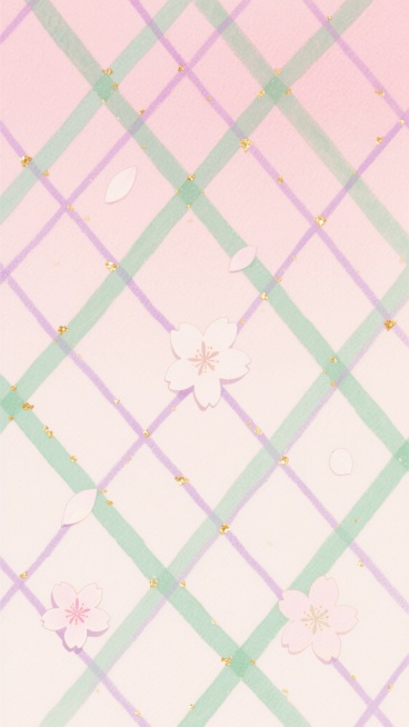 淡粉色渐变背景上由柔和的薄荷绿与薰衣草紫线条交织而成的菱形网格图案，线条带有轻微的水彩晕染效果，网格节点处点缀着细小的金色闪光颗粒，整体画面呈现出温暖而梦幻的手账风格，留白处散落着几片半透明的樱花花瓣剪影，视觉上营造出甜美、治愈且充满生活气息的氛围。预览效果