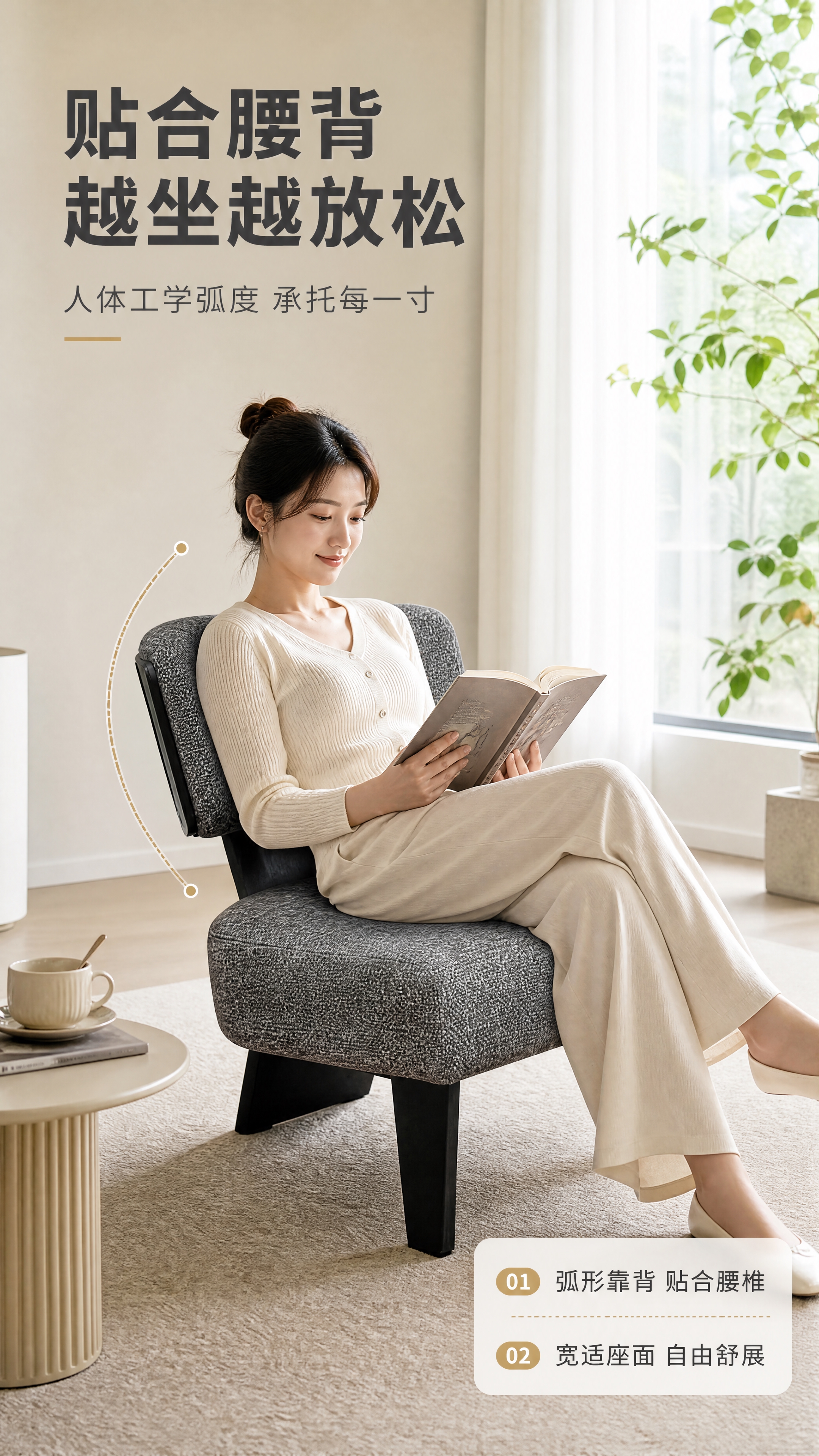 [商品] 使用【图1】灰色棉麻休闲椅D8803；保留整体结构、… - 图片创意预览