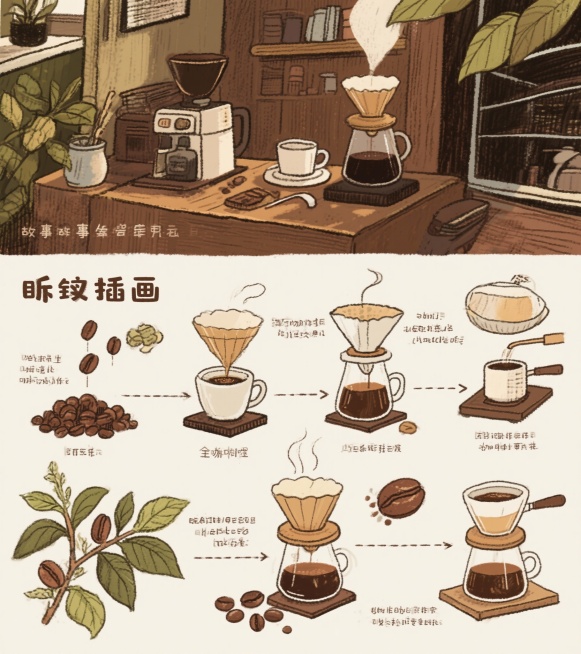 生成十几张像素为960*1080的关于咖啡主体的图片预览效果