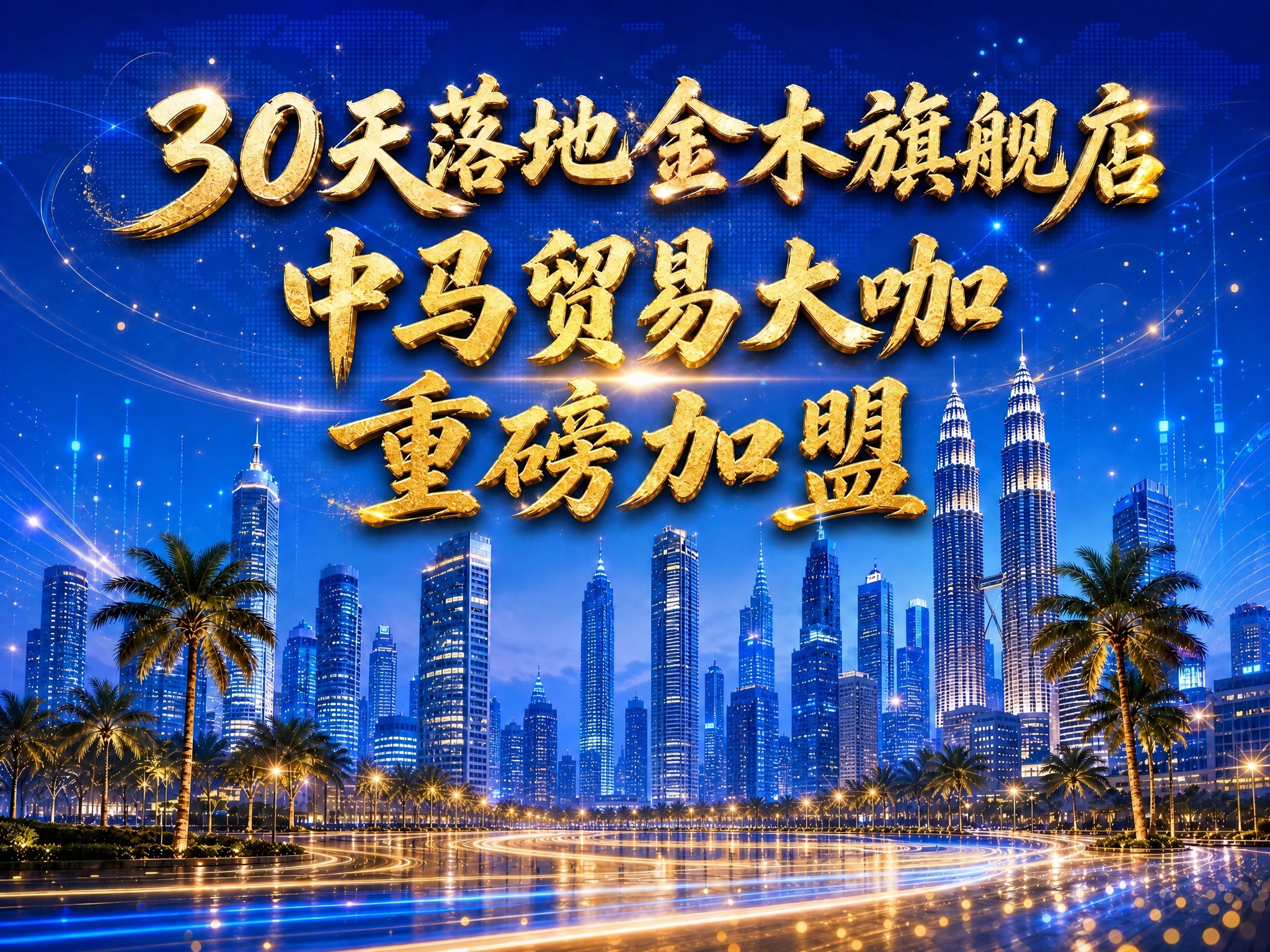 基于图1海报，去掉画面中间前景的金木集团旗舰店建筑（即前面的店… - 图片创意预览