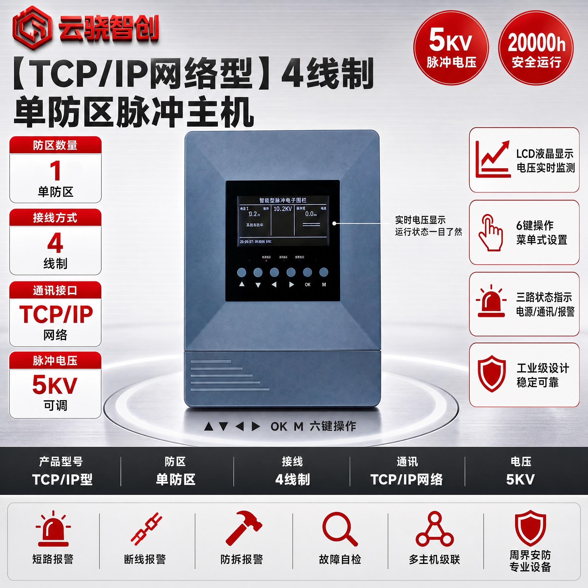 [单张主图] 【TCP/IP网络型】4线制单防区脉冲主机，参考… - 图片创意预览