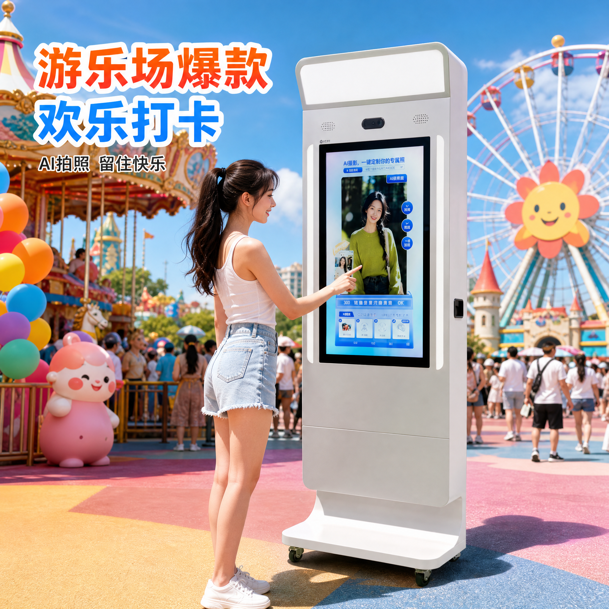 基于输入的白色大屏AI拍照机产品图，重新生成淘宝电商主图第4张… - 图片创意预览