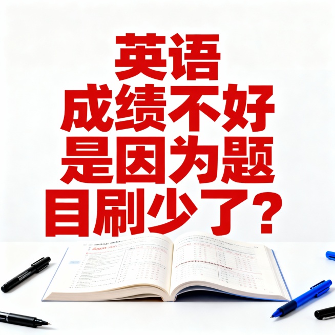 帮我生成一张图片，里面要有这些字：英语成绩不好是因为题目刷少了？预览效果