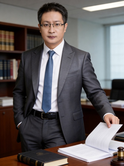 参考图中保留人物脸型、发型、年龄等特征，生成律师在办公室办公场景的职业形象照，标准焦段50mm,f/4光圈，平视视角。人物占画面70%，人物居中，位于画面中心，为视觉聚焦点，半身像，左右留少量背景空间预览效果