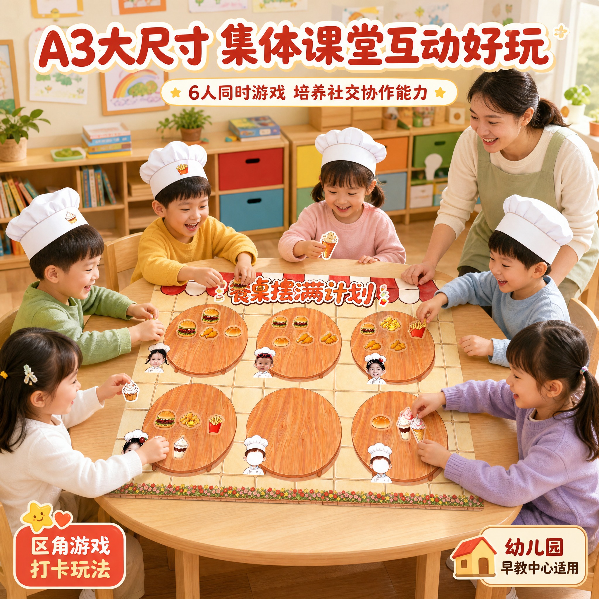 [主图-3] 场景互动 A3大尺寸 幼儿园集体课堂互动玩法展示… - 图片创意预览