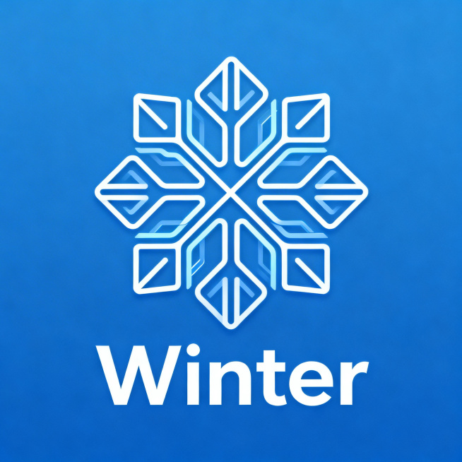 设计一个数码产品店铺的店标，店名为"Winter"，风格简约现代科技感，适合数码产品店铺使用，精致简洁预览效果