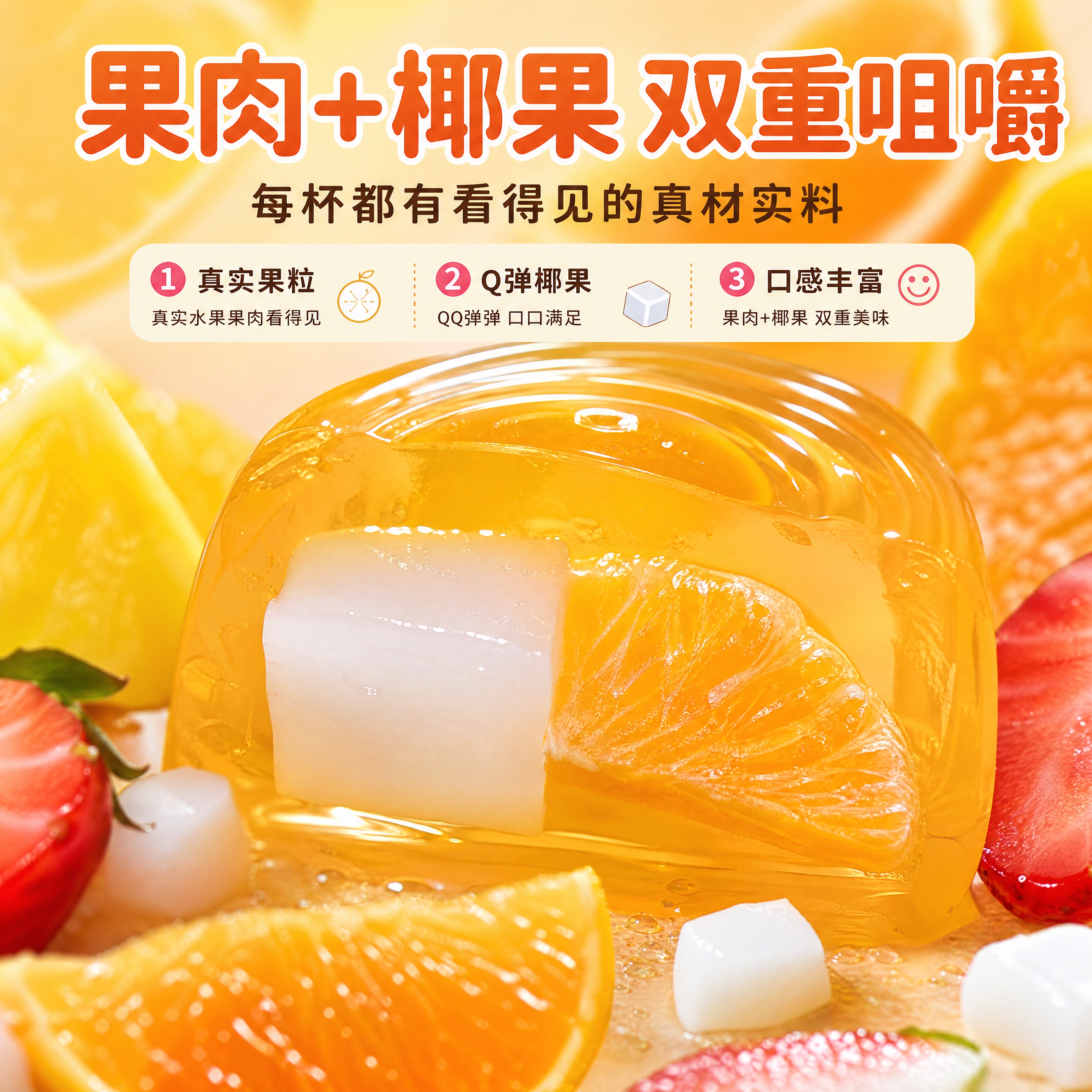 [商品] 使用【图9】脱杯果冻质地特写、【图1】桔子味果冻、【… - 图片创意预览
