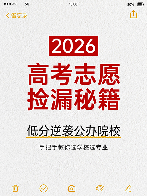 高考志愿填报指南备忘录风小红书封面