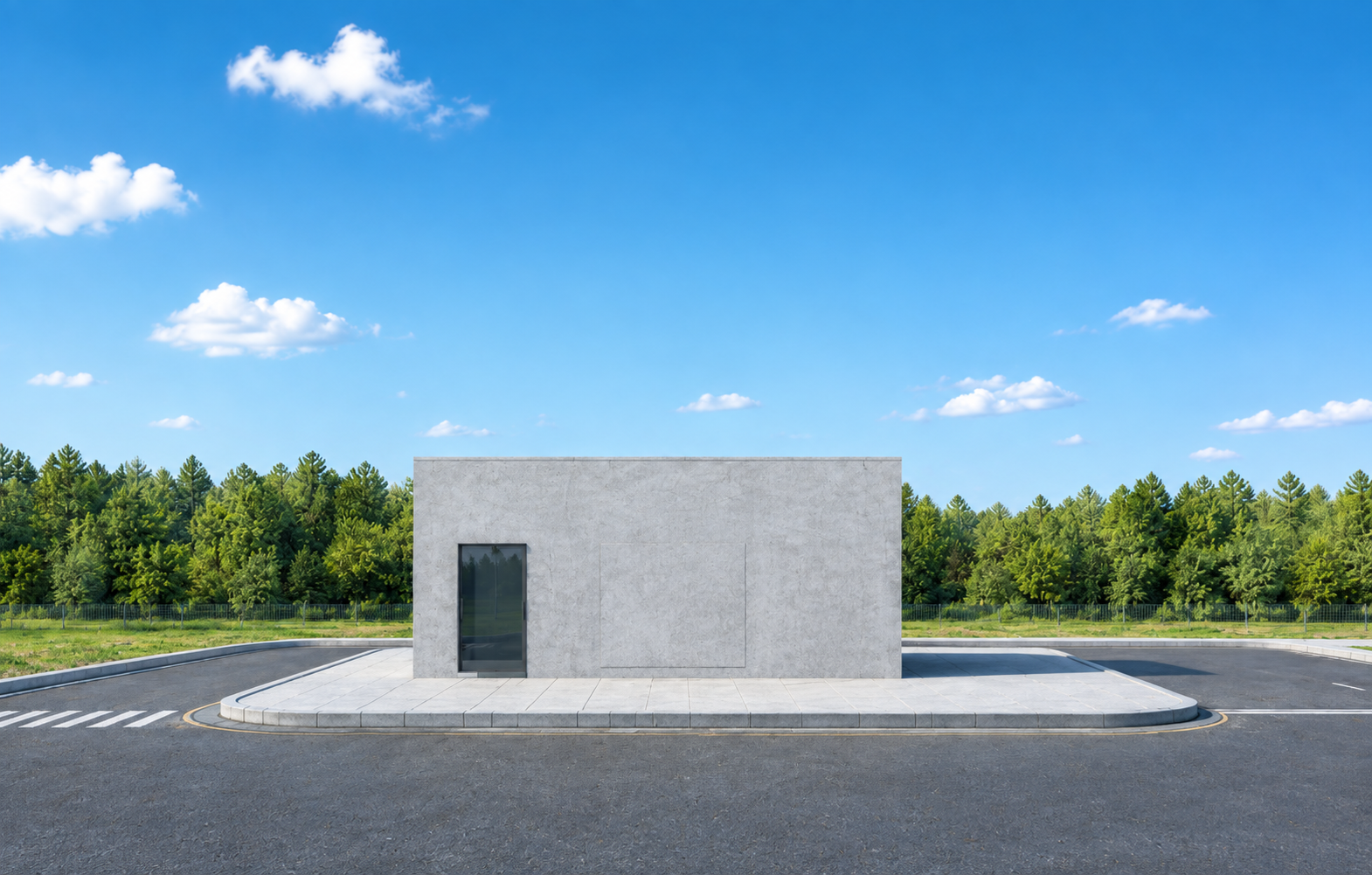 参考之前工业厂区的晴朗白天环境光线，重绘本图建筑：建筑模型结构… - 图片创意预览