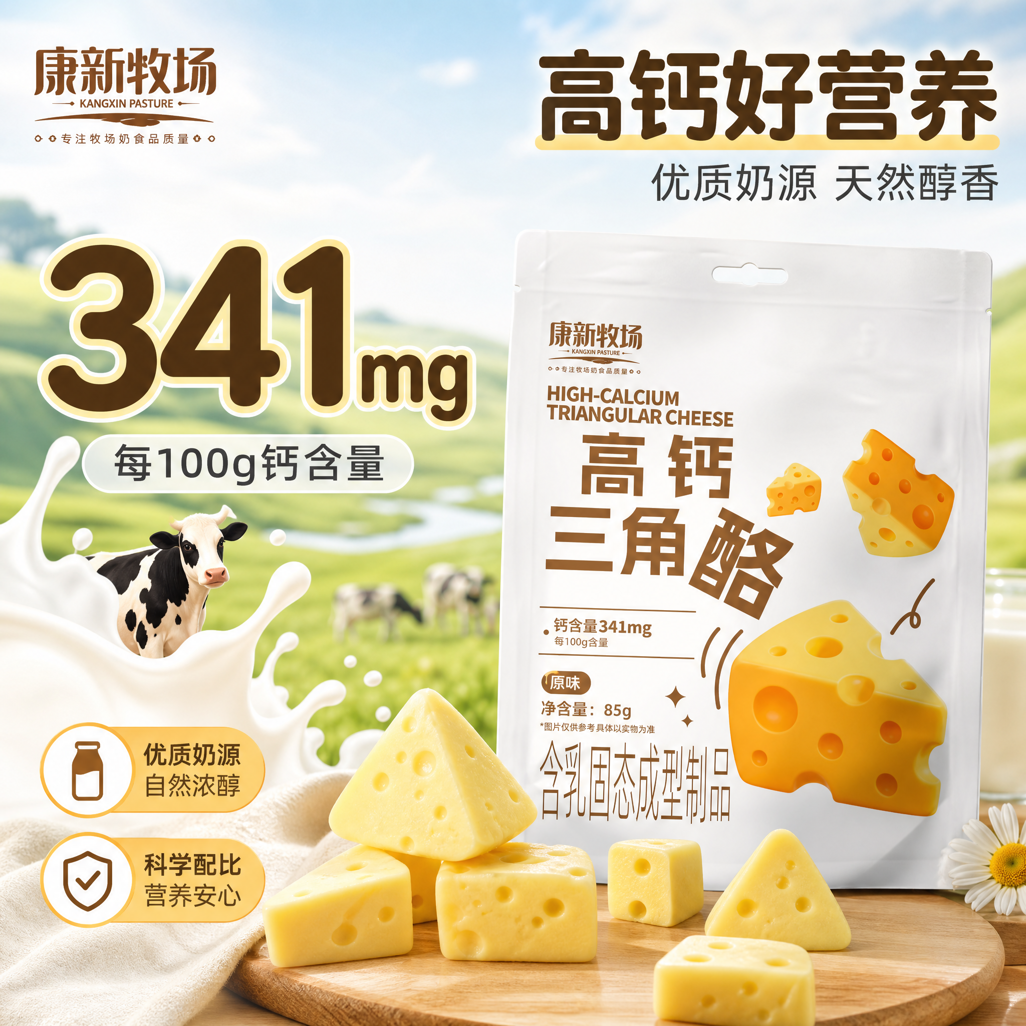 [主图-2] 核心卖点 高钙营养溯源信任 [统一基调] 抖音食… - 图片创意预览