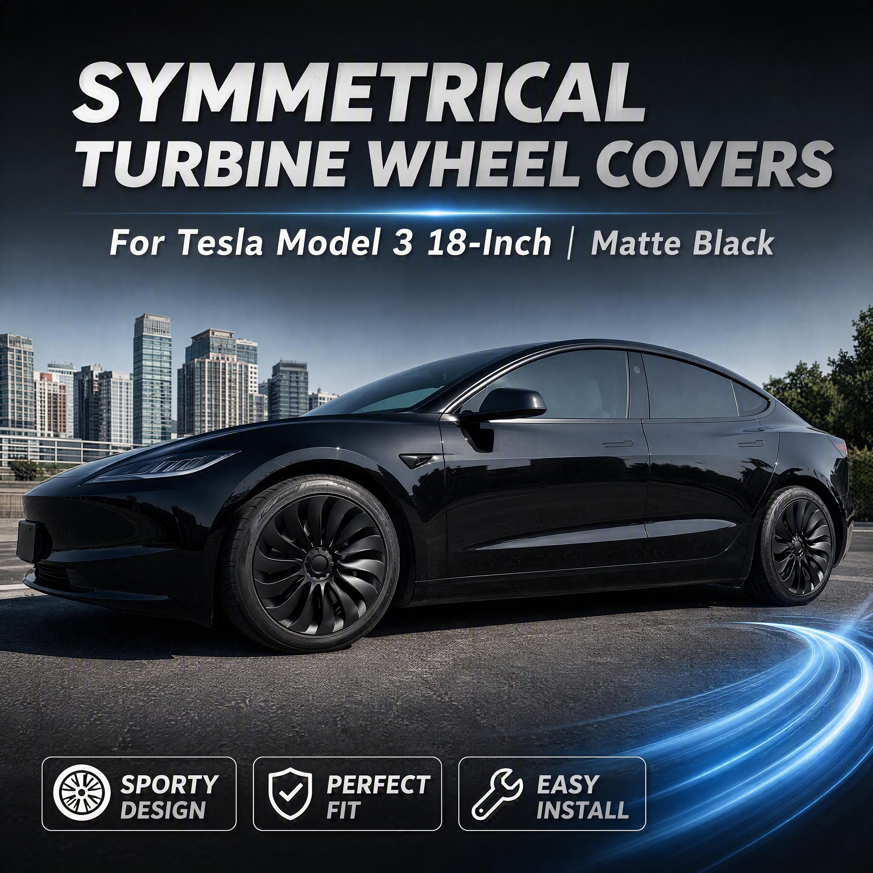 [第1张] 跨境电商详情页头图 - Tesla Model 3… - 图片创意预览
