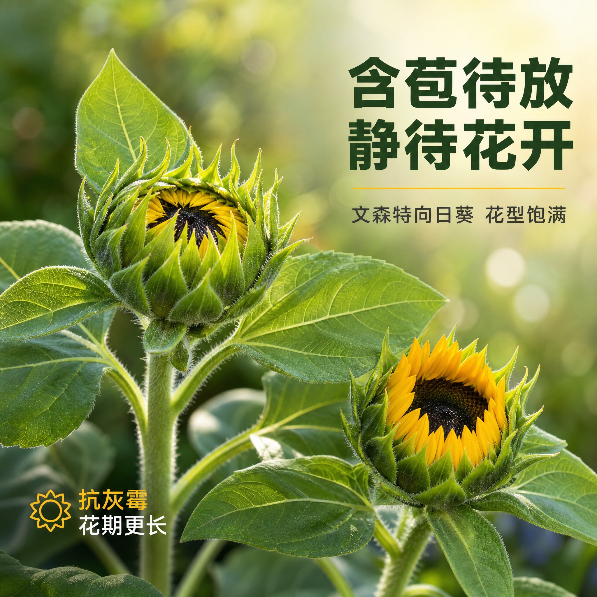 [主图-8] 花苞待放阶段 向日葵花蕾特写 生长过程补充图 [… - 图片创意预览