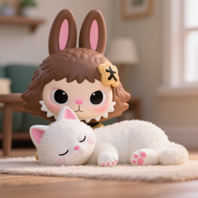 白色小猫在家里面躺着预览效果