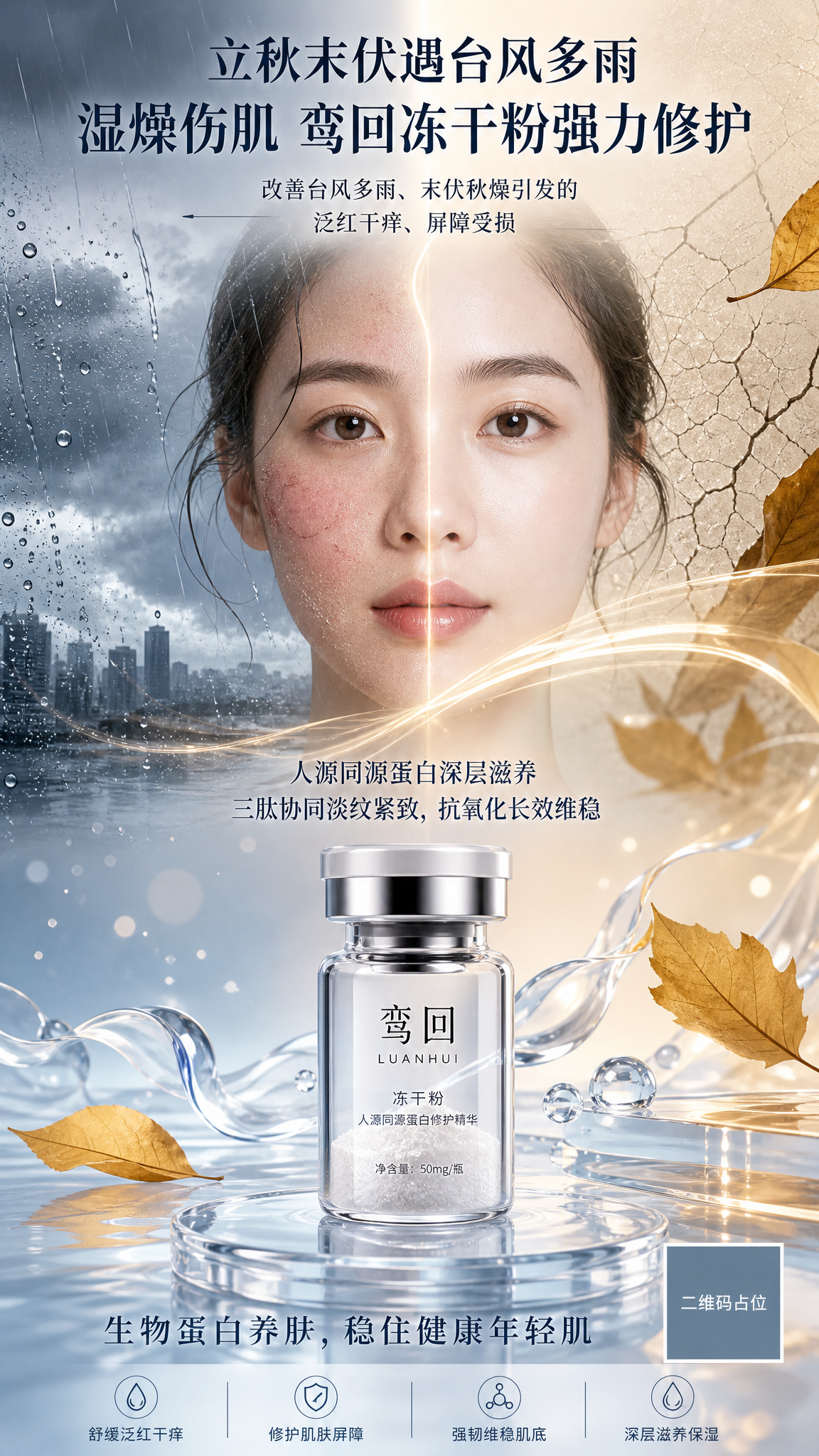 一张竖版美妆护肤海报，26cm×47cm竖版比例（约9:16）… - 图片创意预览