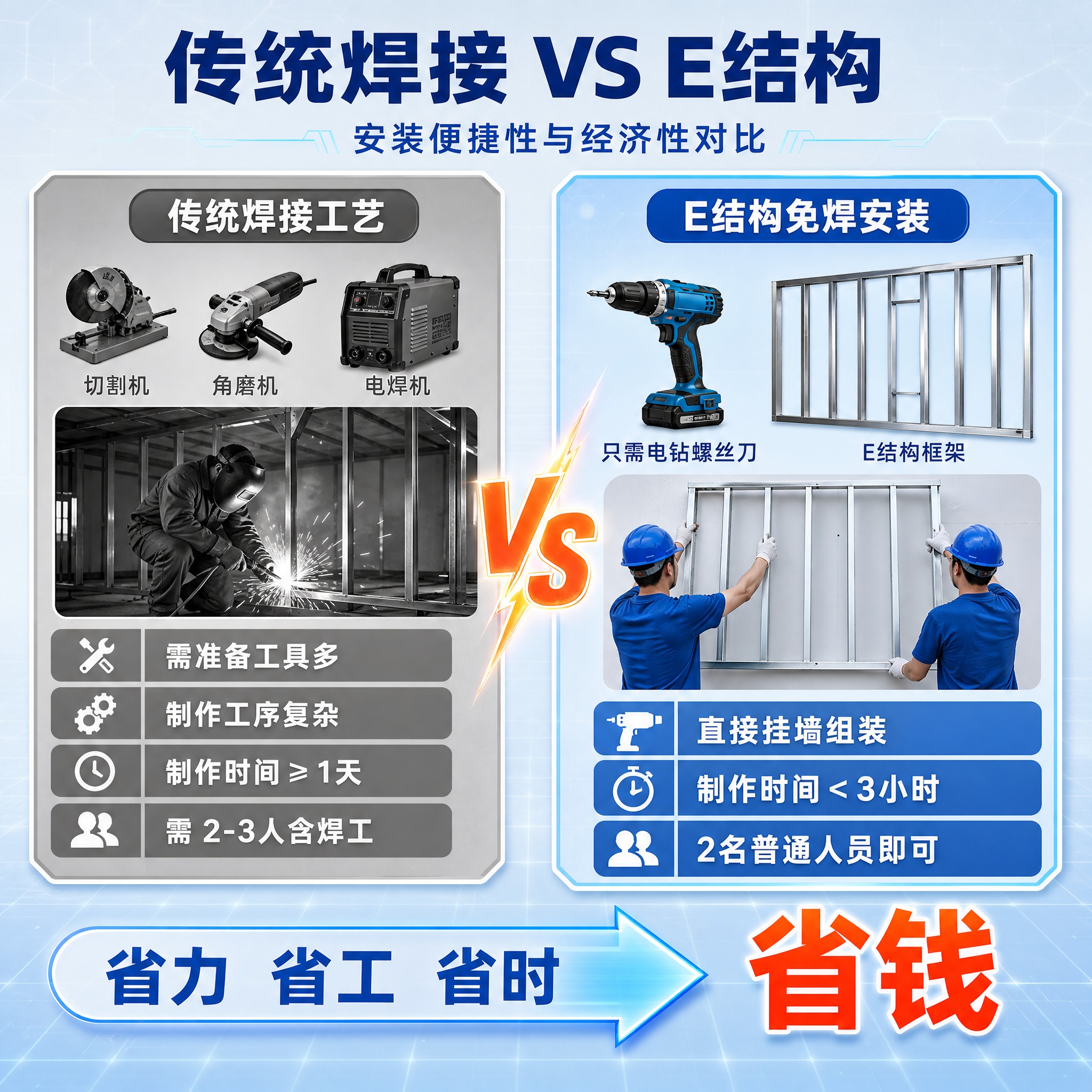 [主图-4] 安装便捷性与经济性对比图，突出省工省时省钱。 [… - 图片创意预览
