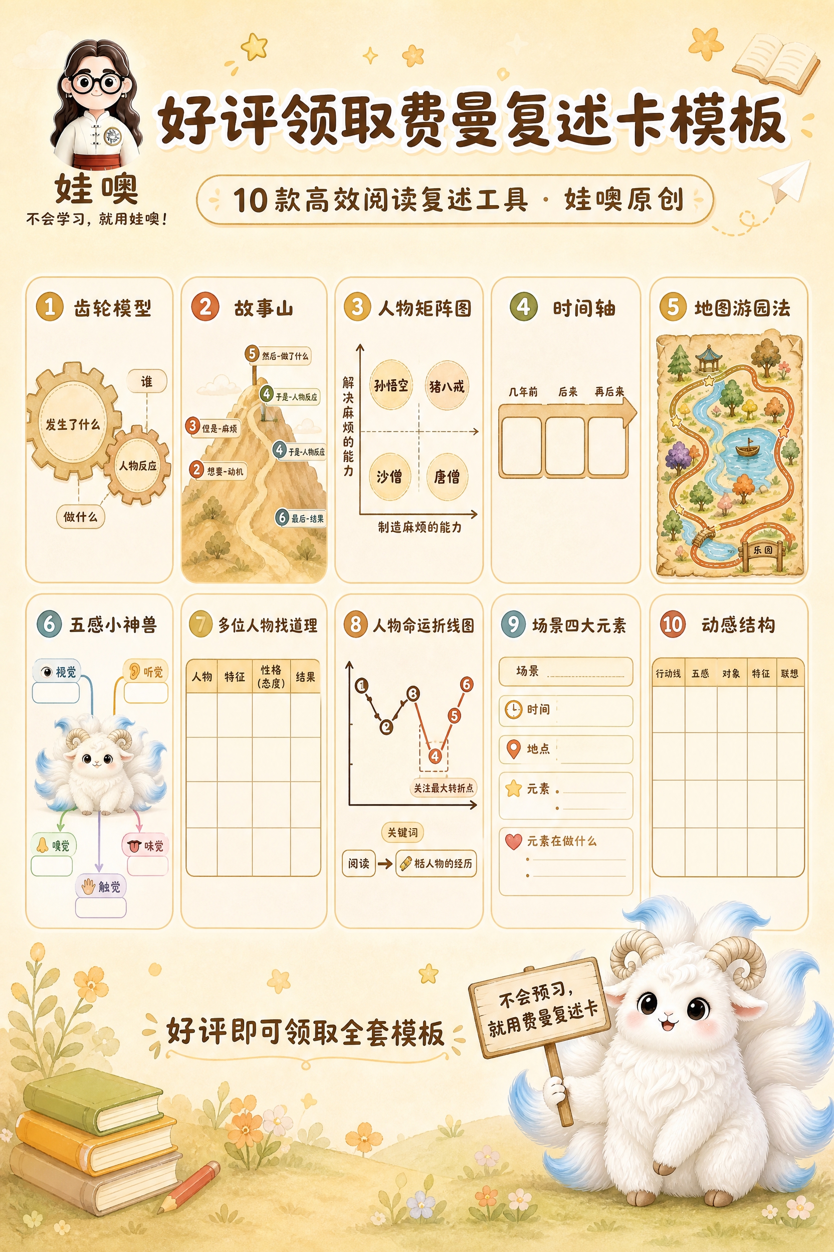 A4竖版拼图海报，暖米色童趣手绘风格，整体延续原图温馨可爱的视… - 图片创意预览