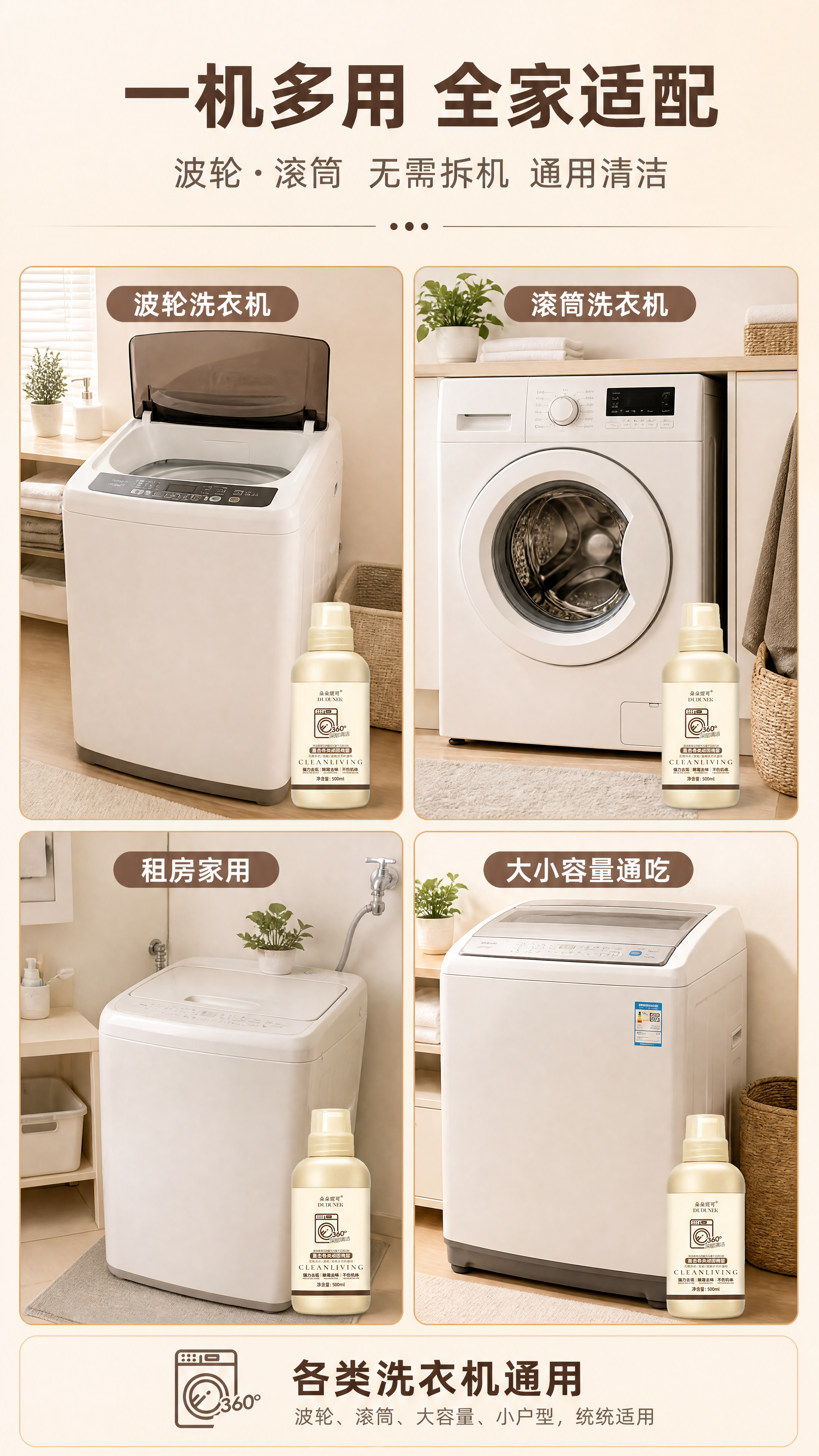 [商品] 使用【图1】朵朵妮可洗衣机槽清洁剂产品图，小尺寸融入… - 图片创意预览