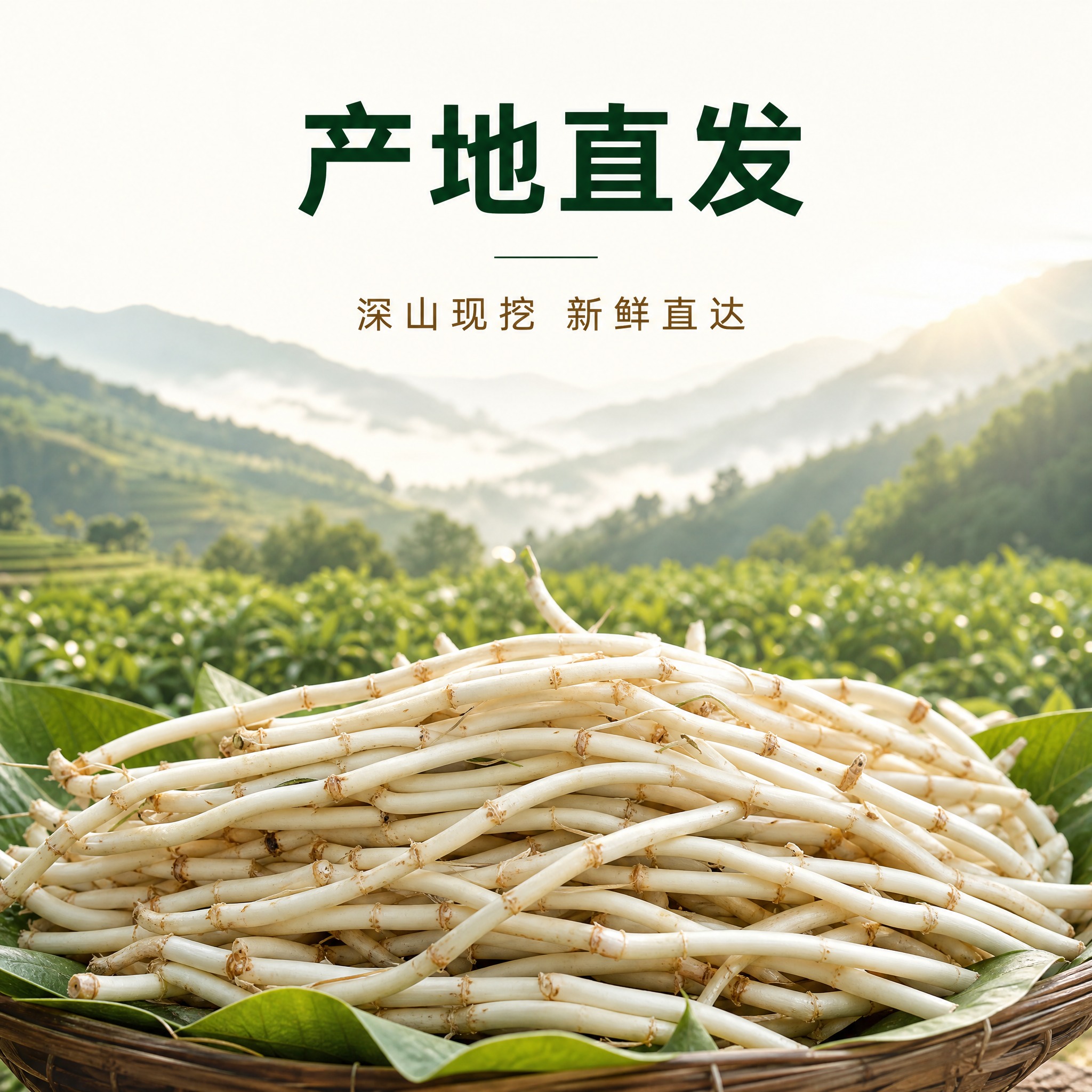[主图-2] 鲜农有鸣 折耳根（鱼腥草）产地溯源图，高端简约风… - 图片创意预览