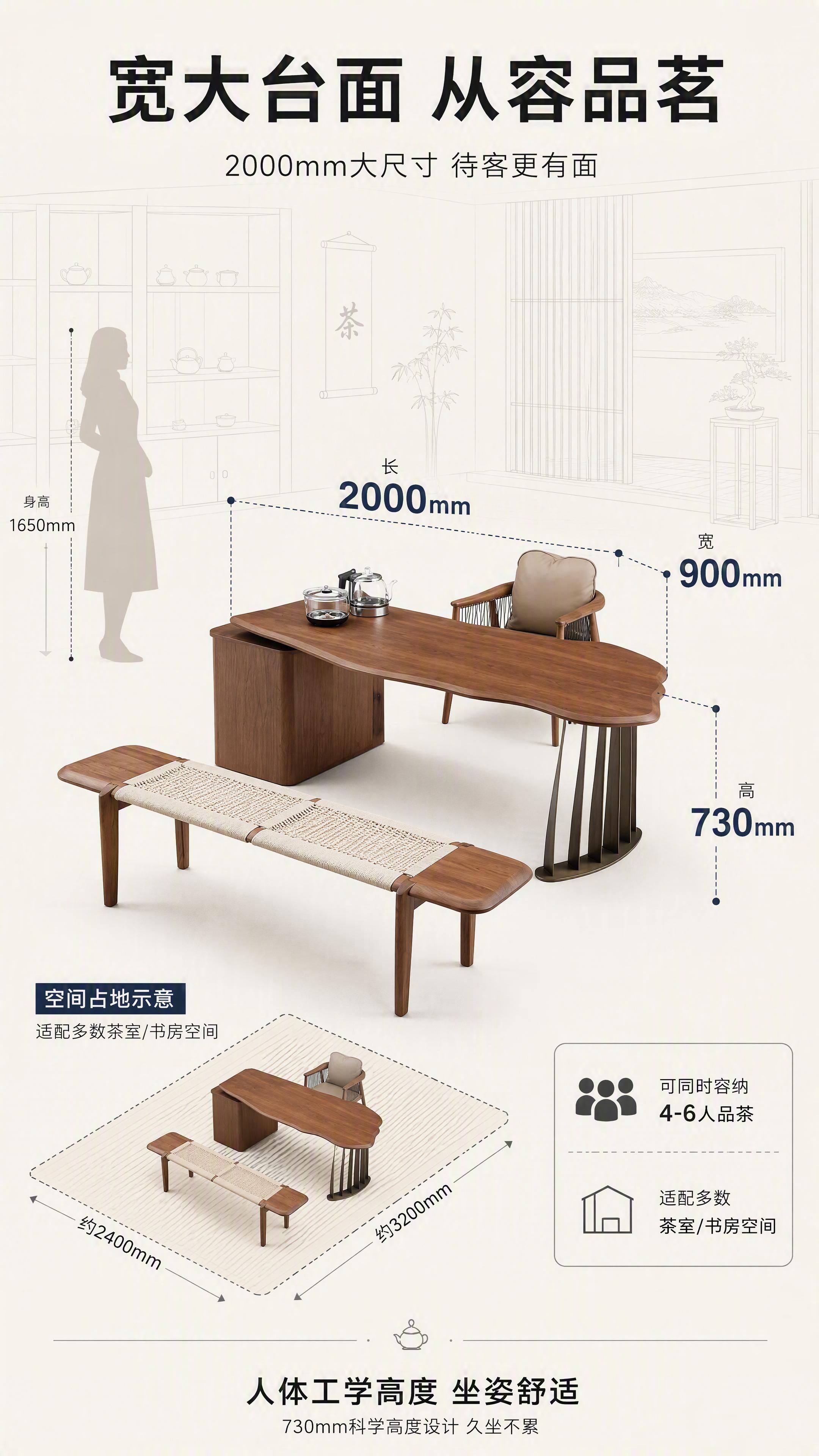[第7张] 空间尺度页-2000*900*730尺寸标注与空间… - 图片创意预览