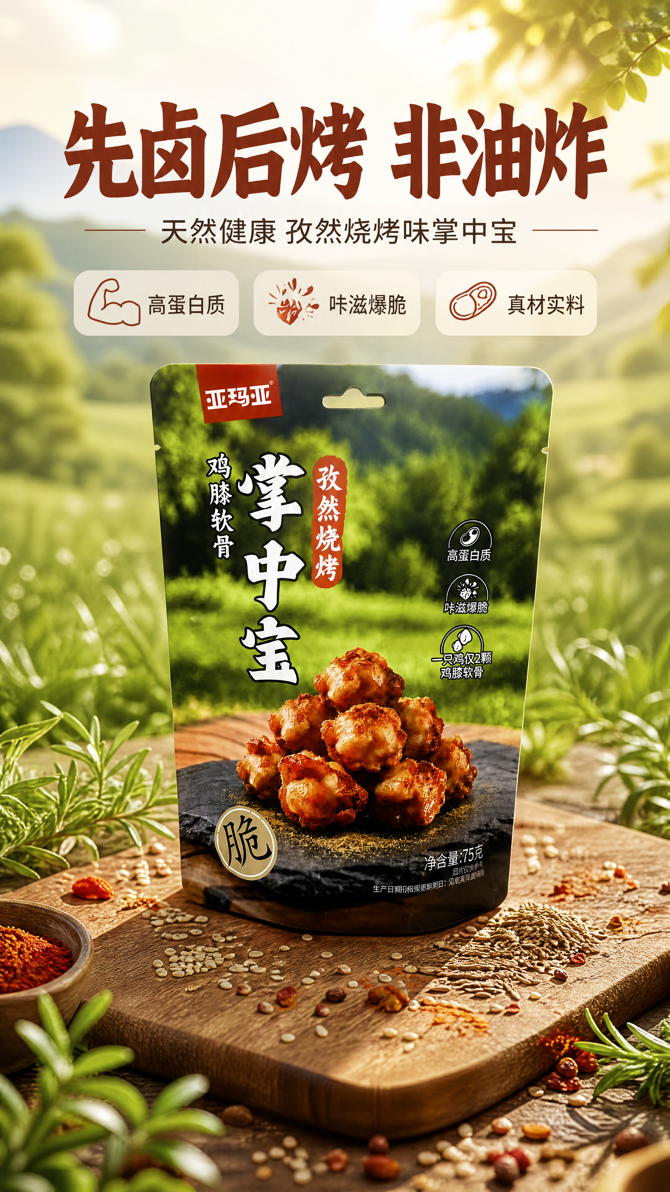 [商品] 使用【图1】亚玛亚孜然烧烤味掌中宝袋装产品；保留包装… - 图片创意预览