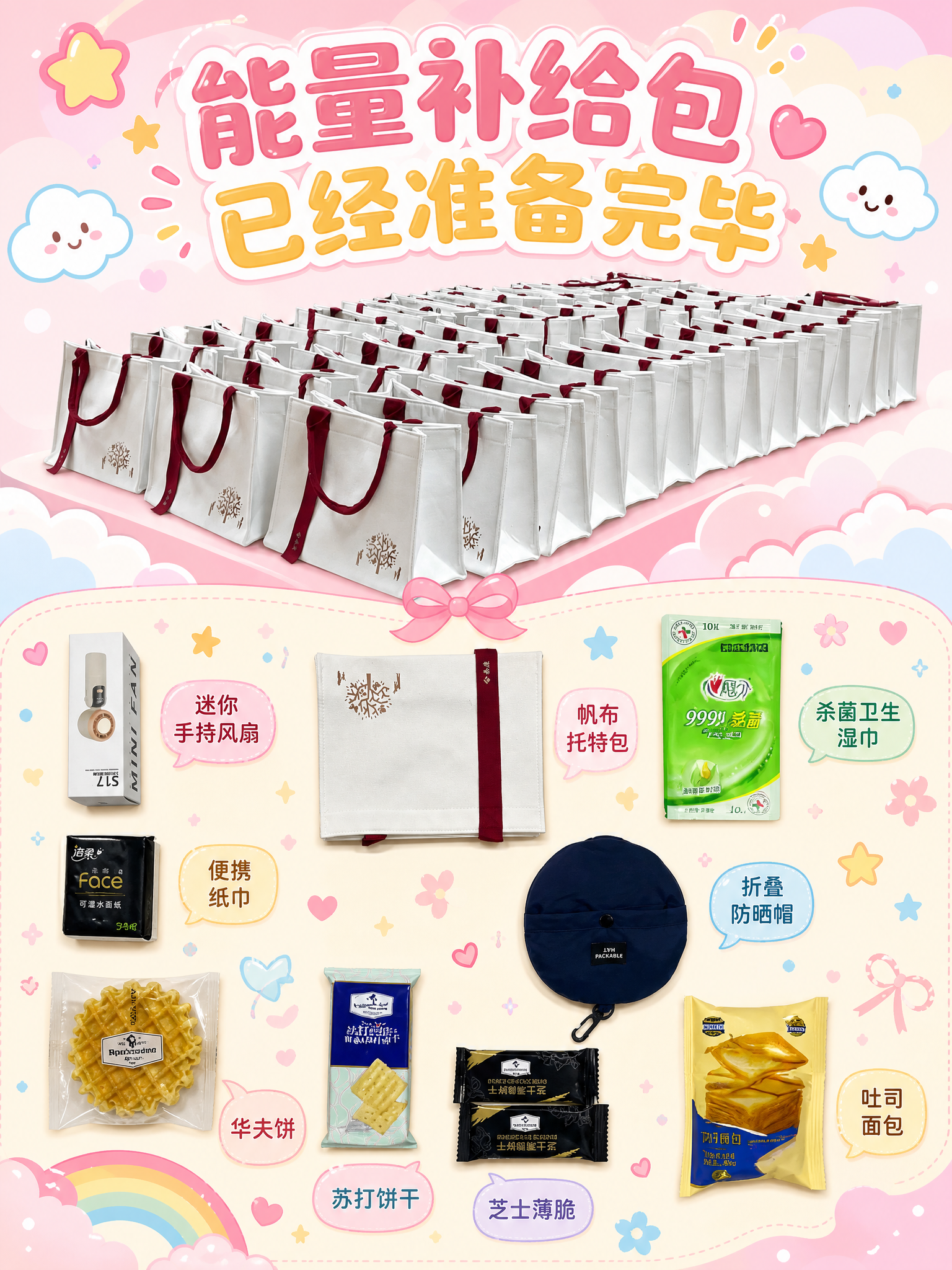 一张可爱风格的竖版拼贴海报，3:4比例，整体风格甜美可爱，马卡… - 图片创意预览
