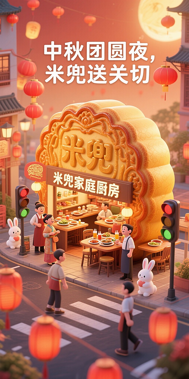 餐饮店中秋海报