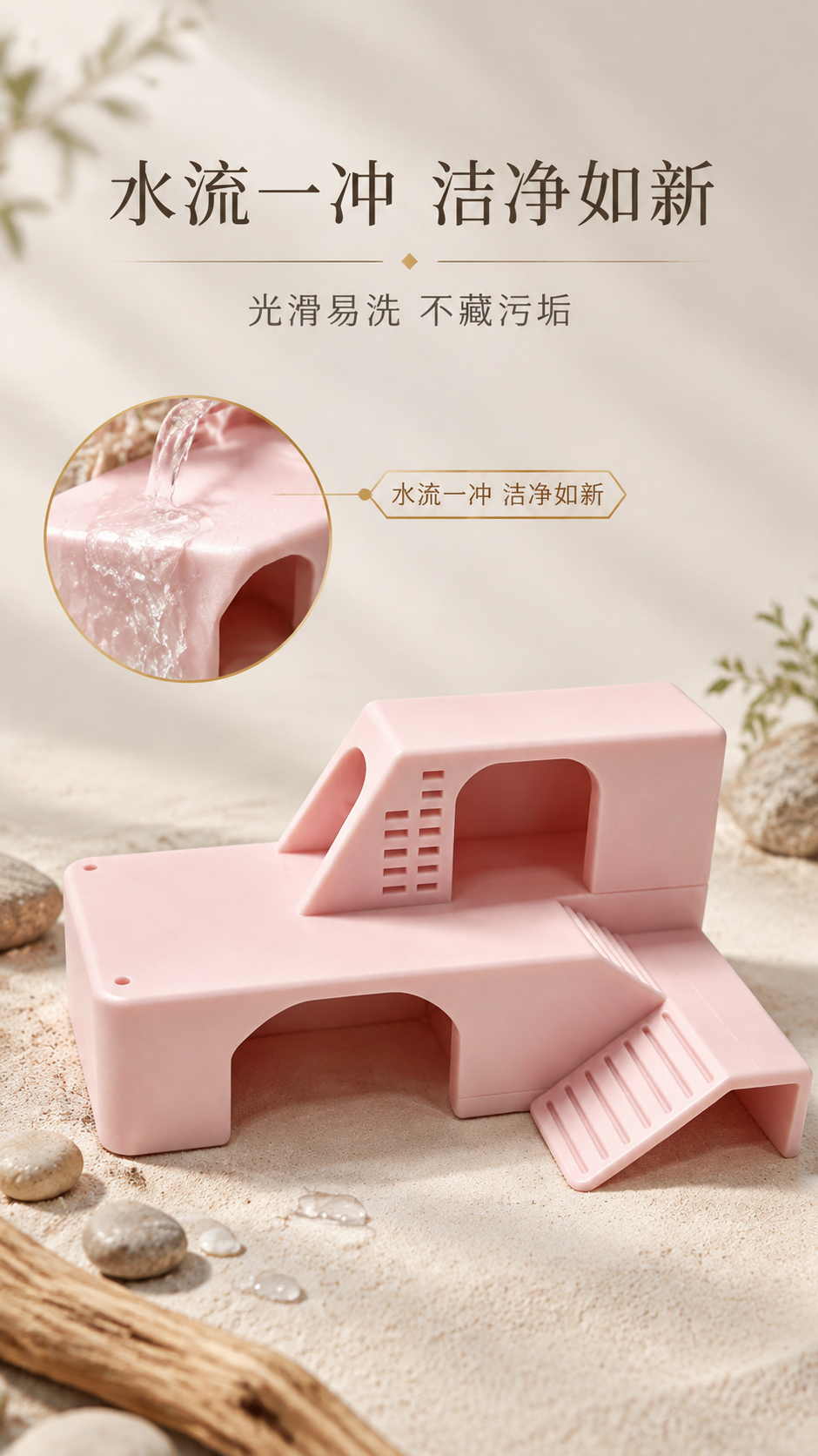 [商品] 使用【图1】珊瑚粉（莫兰迪粉）寄居蟹双层别墅；保留双… - 图片创意预览
