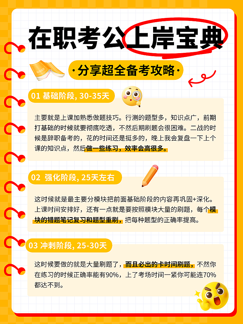 在职考公上岸备考省考攻略分享手帐风小红书配图