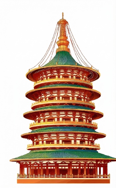 保留图中的这座塔，将图片转换为厚涂油画风格，背景改为纯白色空白背景预览效果