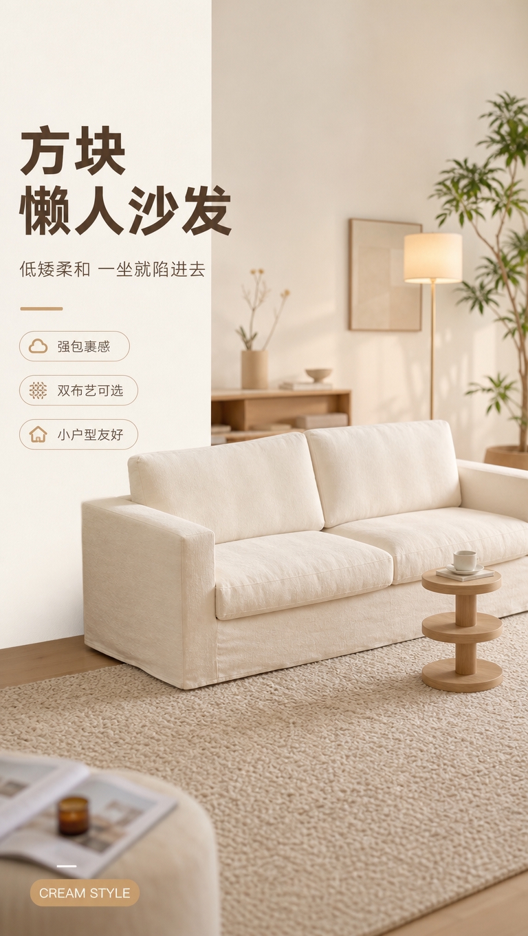 [商品] 使用【图1】简约方块懒人沙发；商品处理：保留方块造型… - 图片创意预览