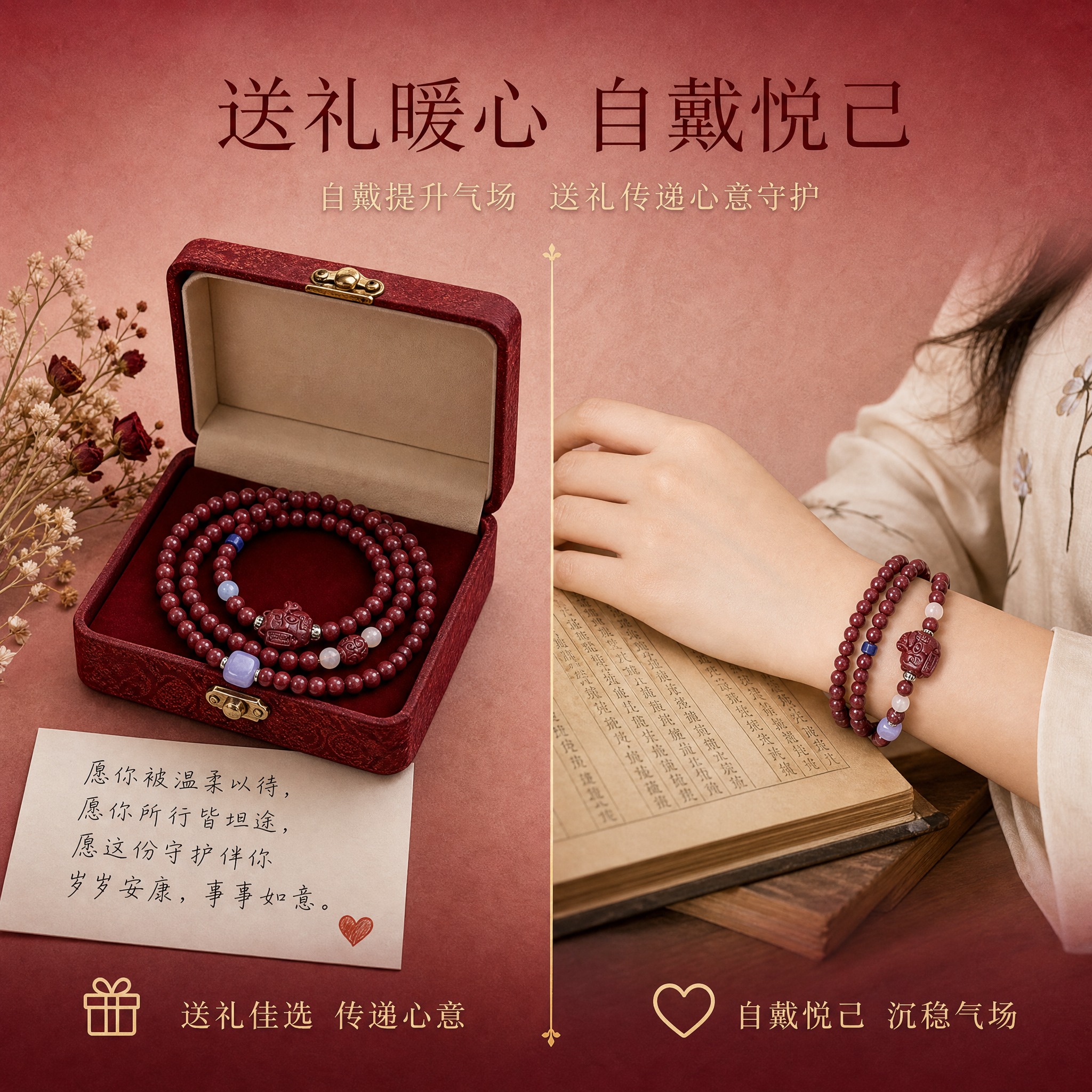 [商品] 使用【图1】紫金砂招财猫平安转运珠双圈手串；保留所有… - 图片创意预览