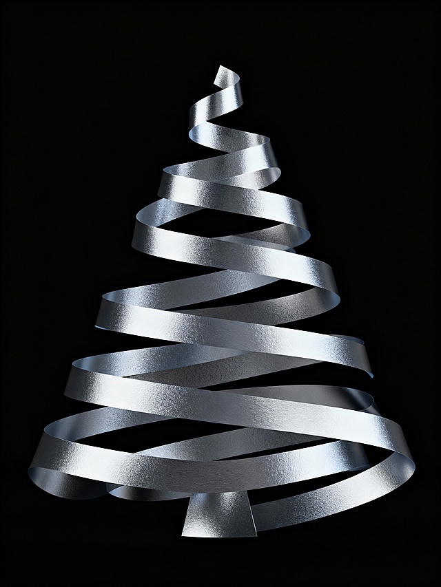 银色丝带圣诞树