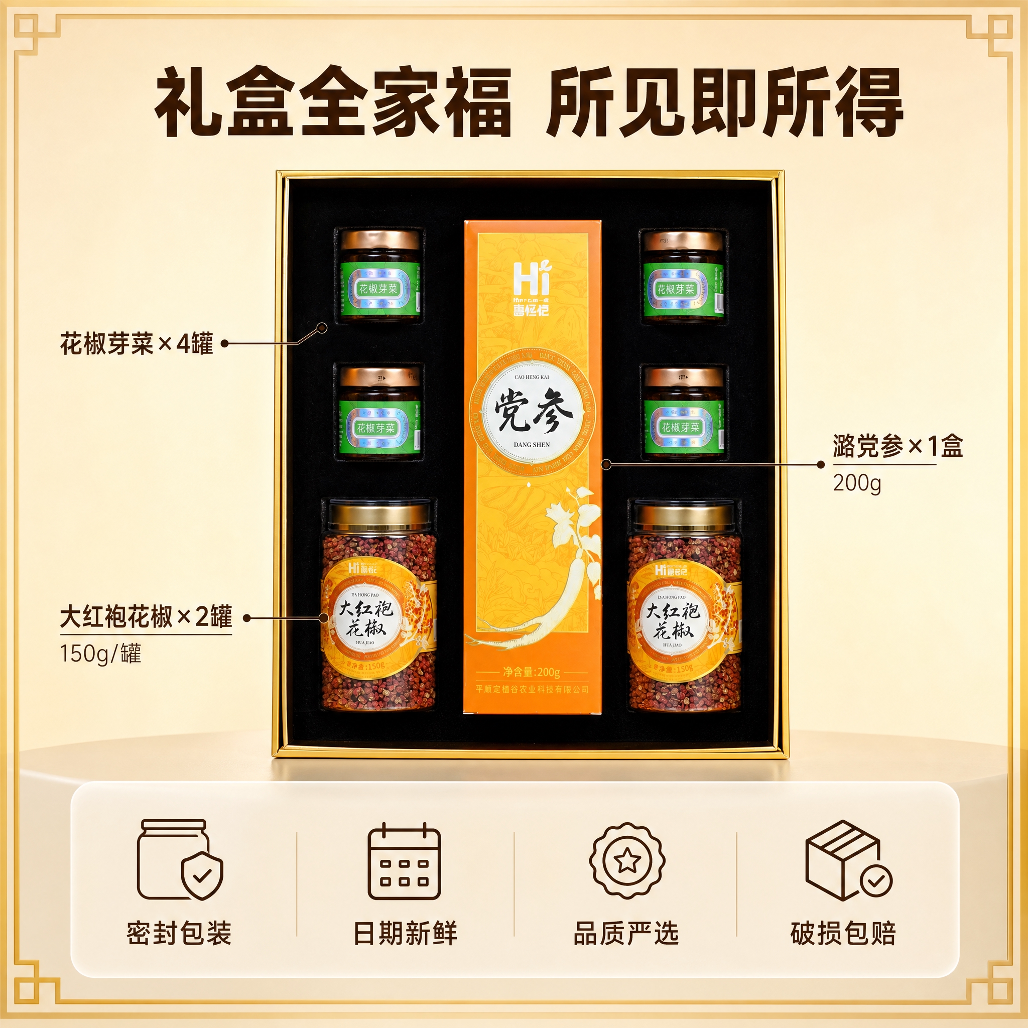[主图-5] SKU全家福与服务承诺，展示礼盒全部内容物，打消… - 图片创意预览