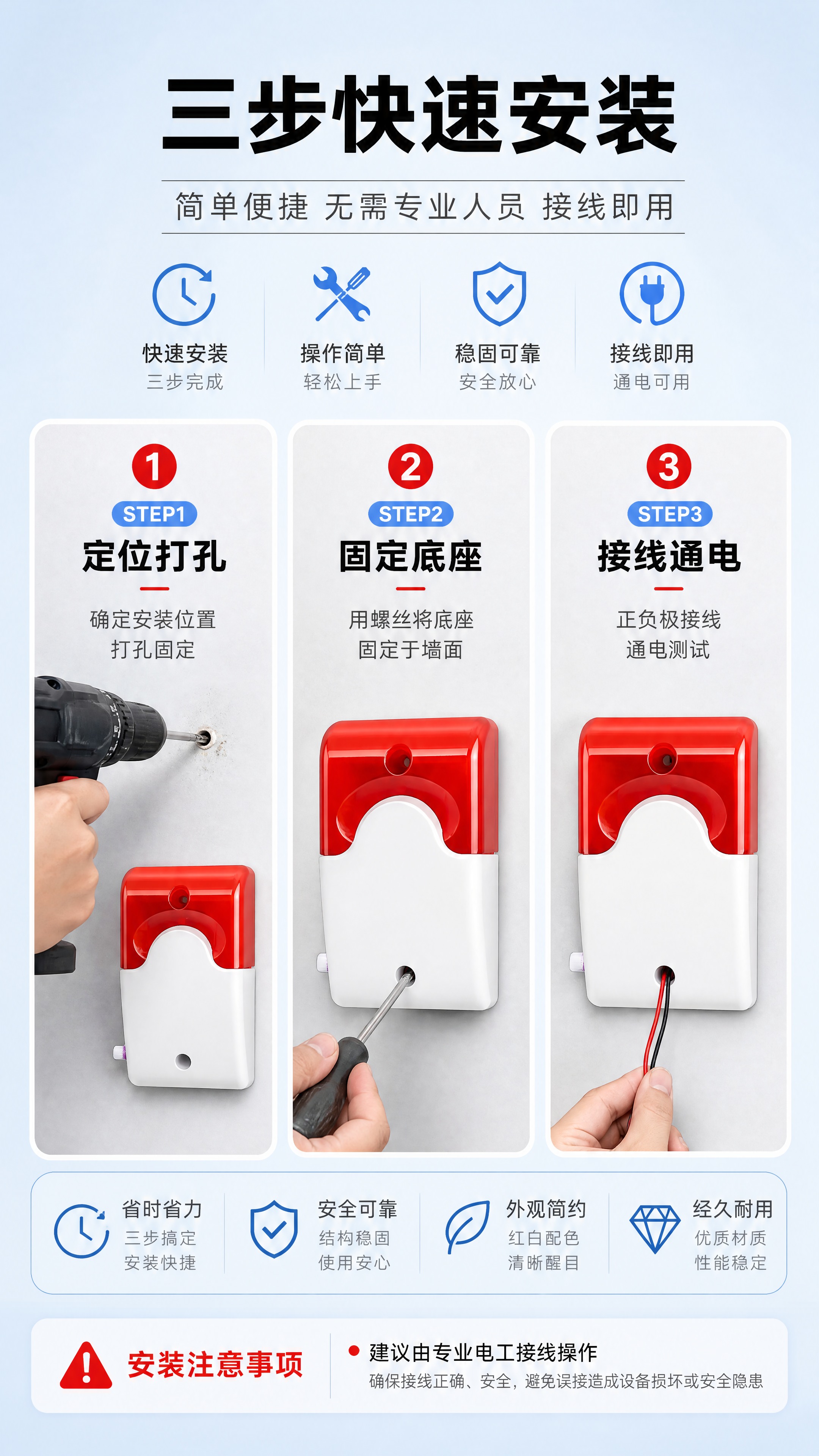 [商品] 使用【图1】左下红白方形警号做安装演示；保留设备结构… - 图片创意预览