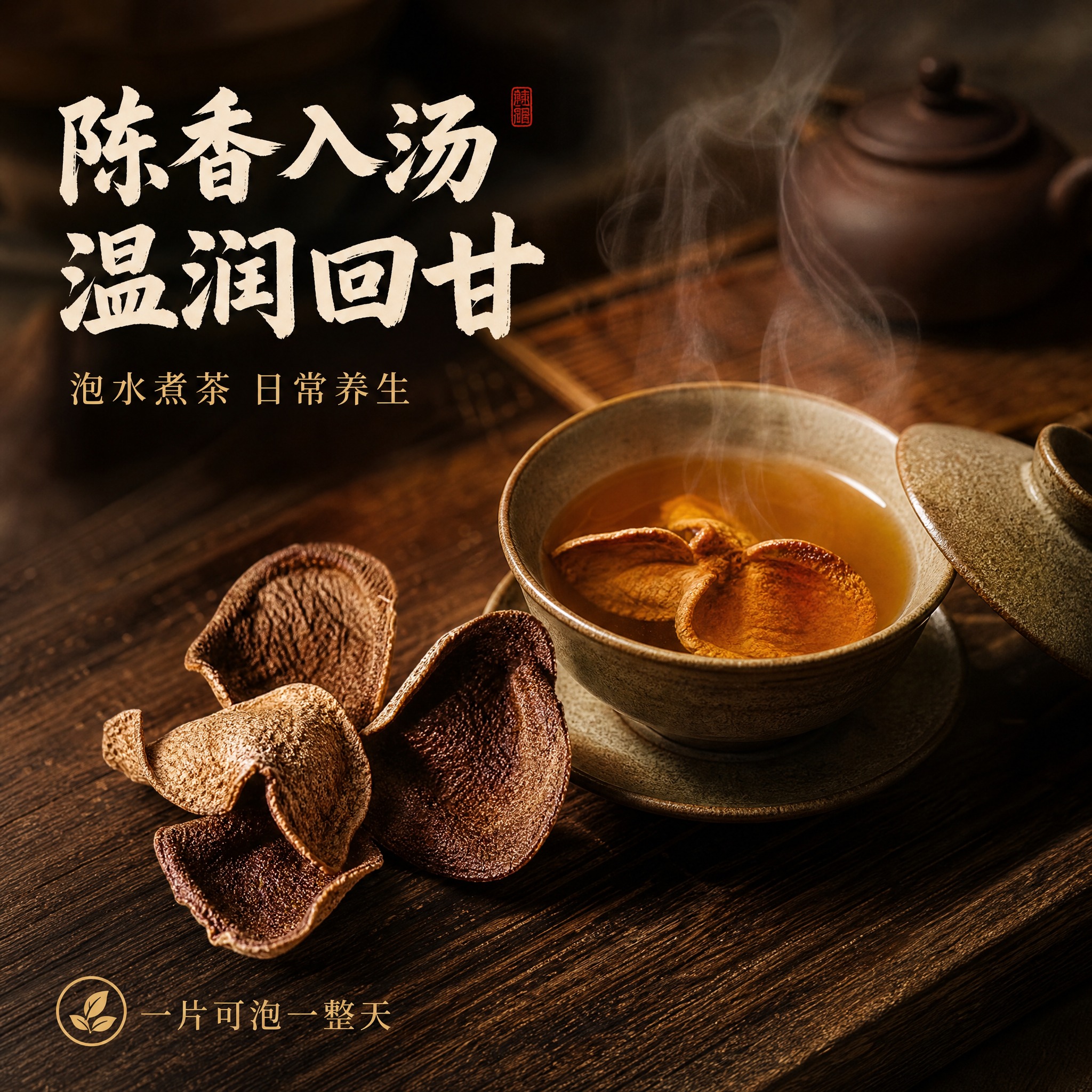 [主图-4] 主题：陈皮冲泡饮用场景，核心任务是生活方式代入，… - 图片创意预览