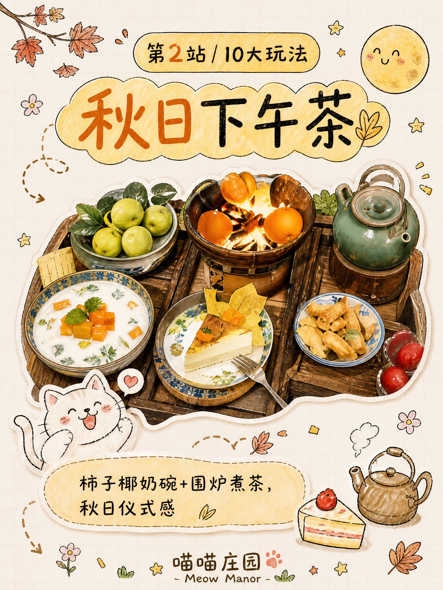 小红书内页图，手账手绘线稿+彩铅风格，米白色网格纸背景，延续喵… - 图片创意预览