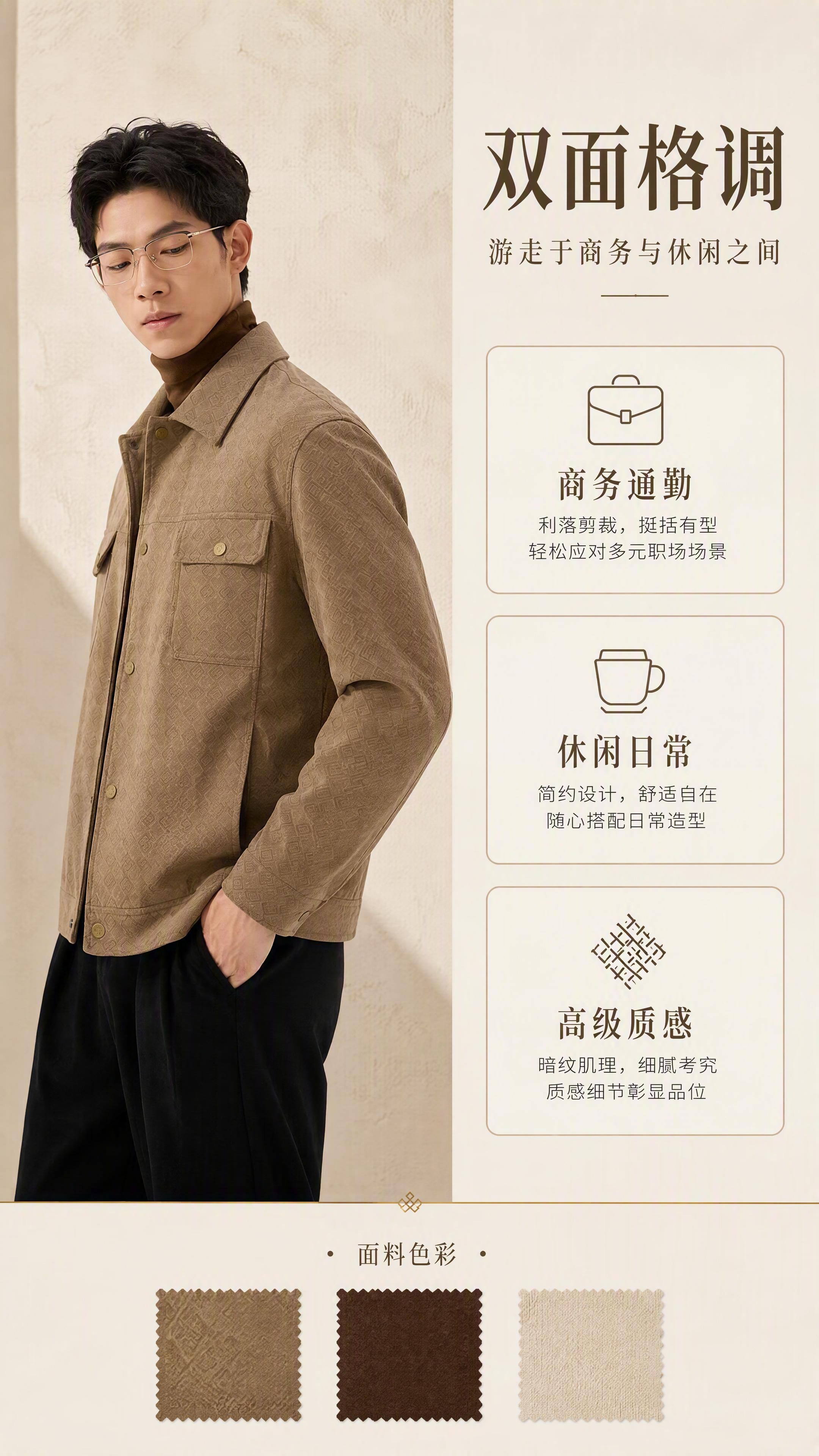 [第2张] 设计理念页-商务休闲双面调性诠释。本张使用【图2】… - 图片创意预览
